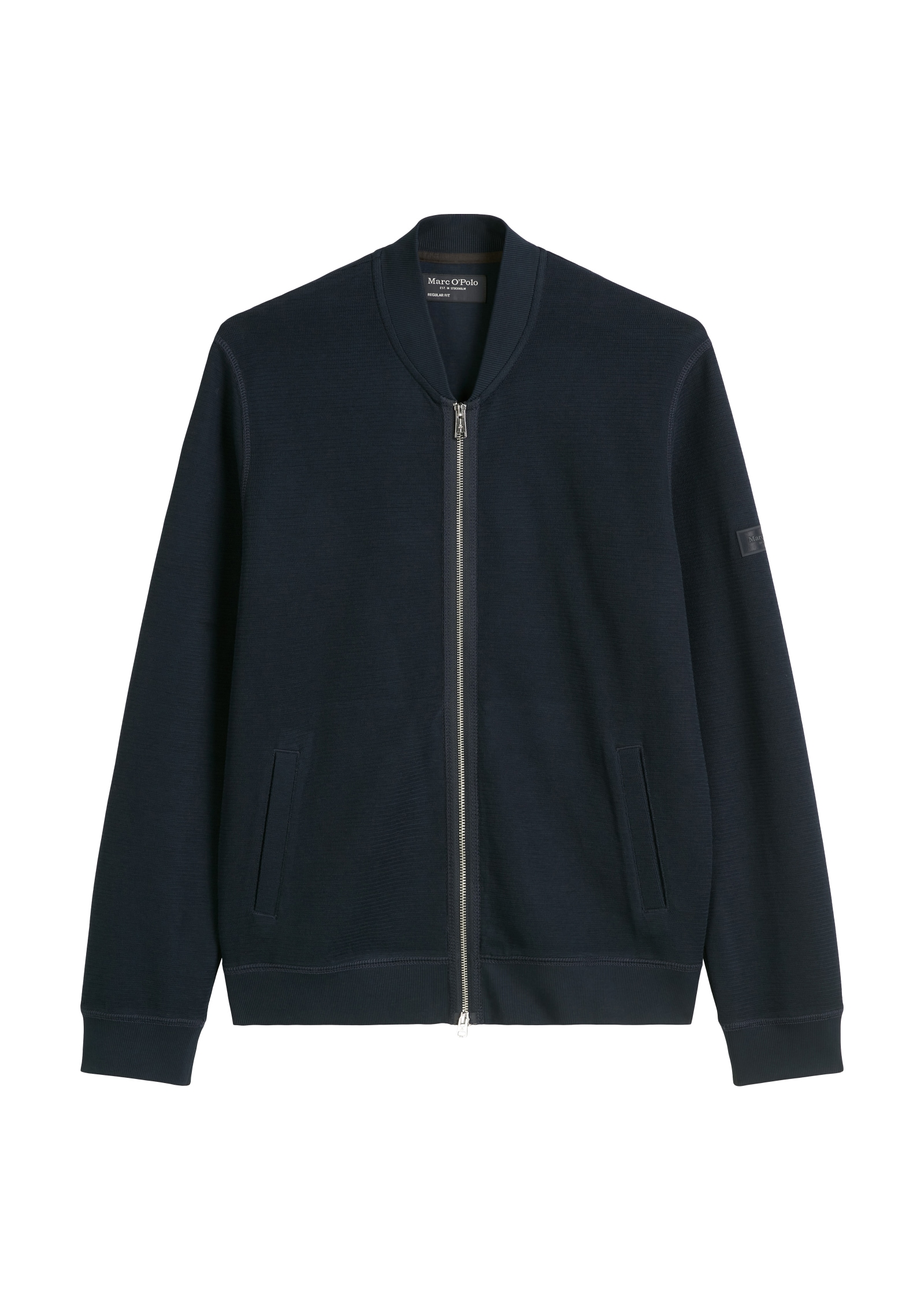 Marc O'Polo Sweatjacke, mit Struktur, Stehkragen, regular fit, 2-Wege-Reissverschluss