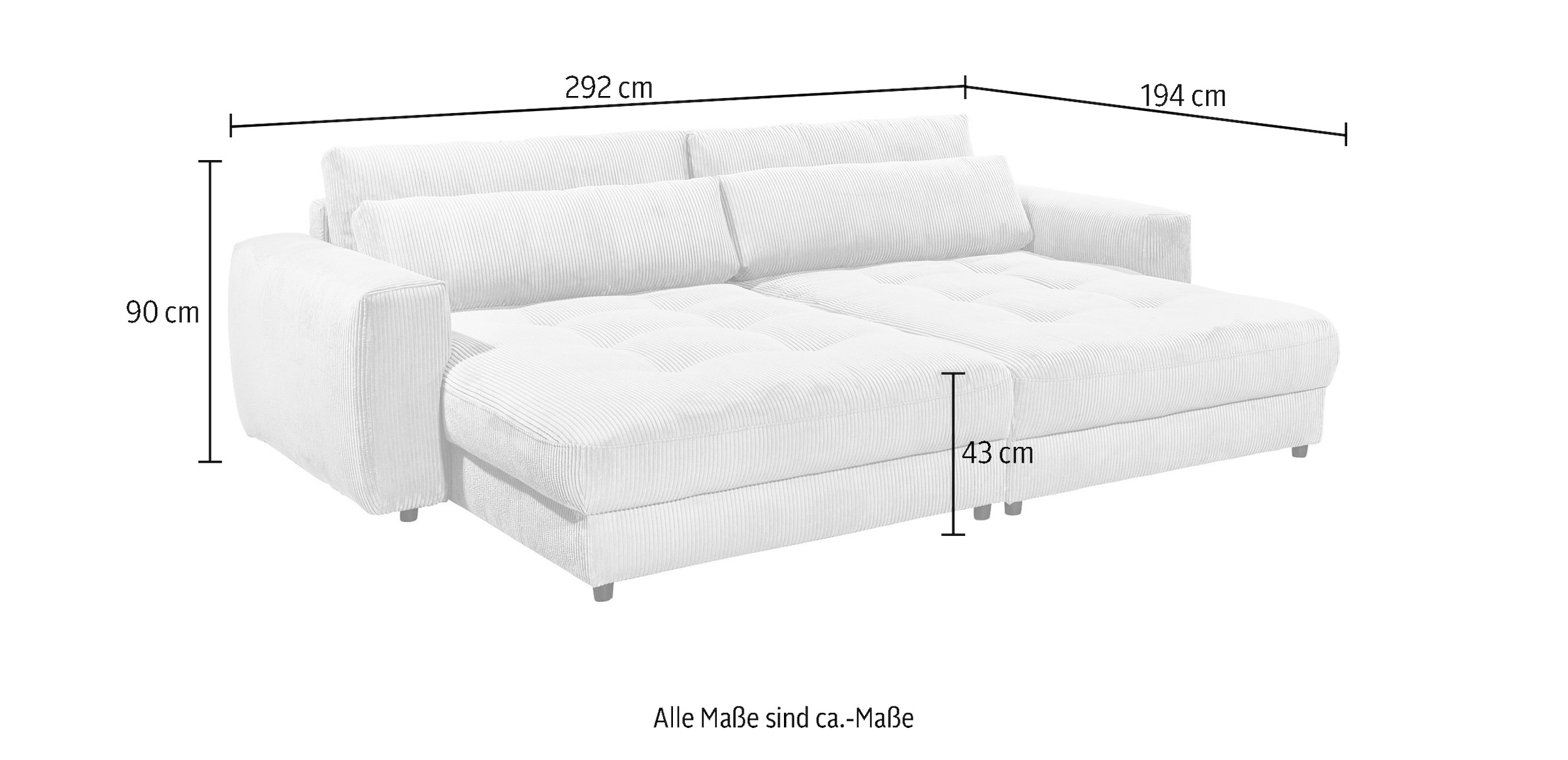 ED EXCITING DESIGN Loveseat »Barura«, (2 St.), frei im Raum stellbar, inkl. 2 Rücken- und 2 Nierenkissen