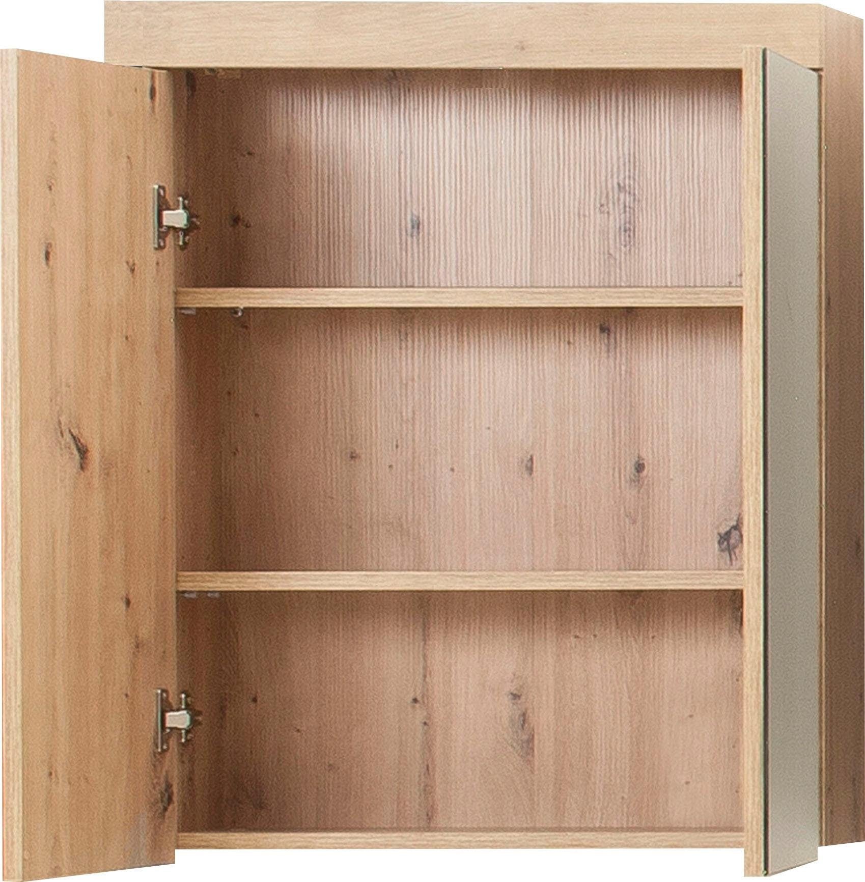 welltime Spiegelschrank »Avena«, Badezimmerschrank wahlweise mit Aufsatzleuchte - (B/T/H) 60/17/77 cm