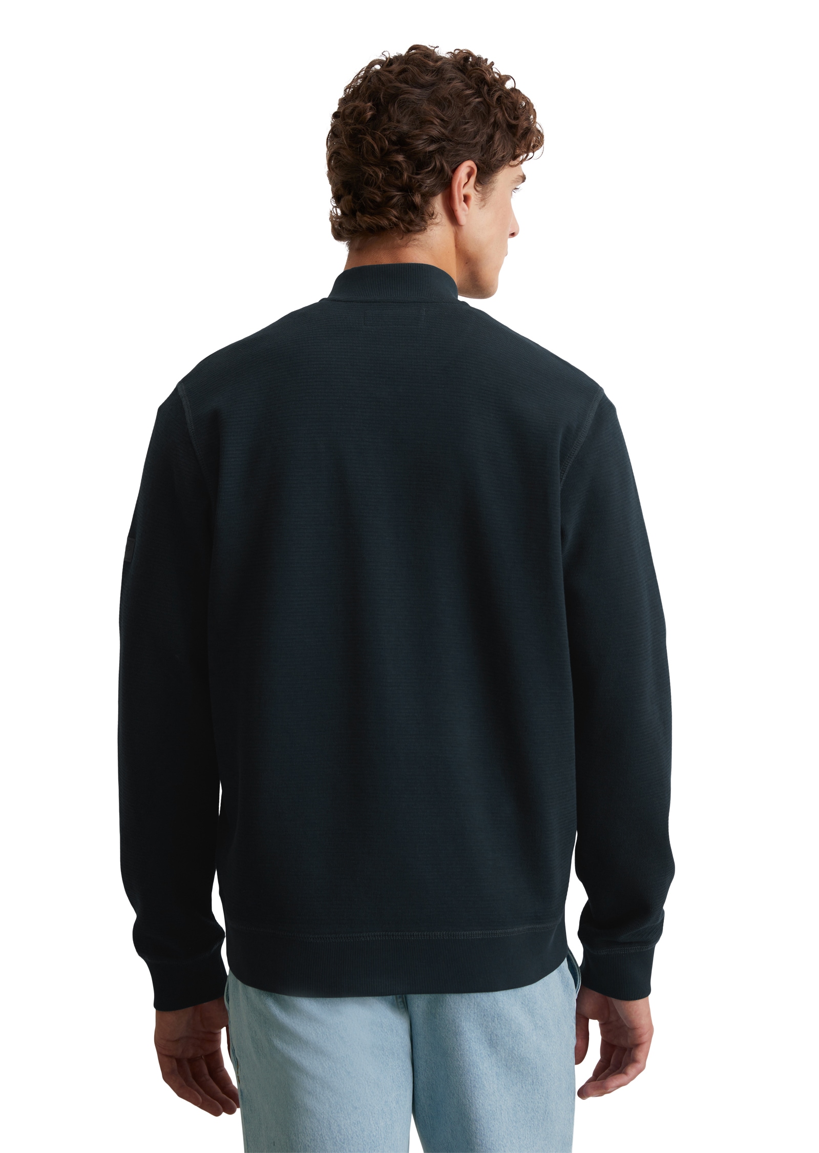 Marc O'Polo Sweatjacke, mit Struktur, Stehkragen, regular fit, 2-Wege-Reissverschluss