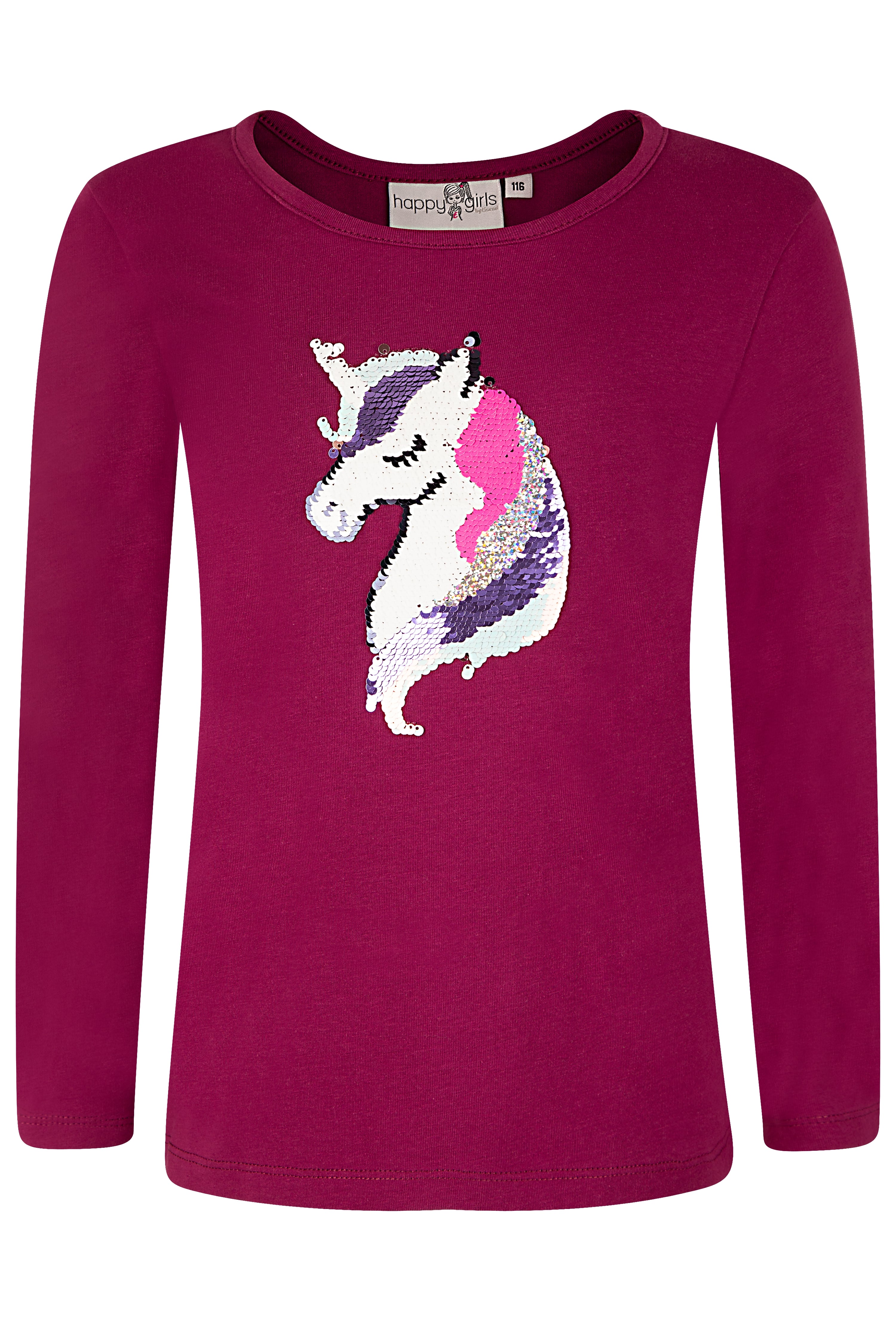 happy girls Langarmshirt mit süssem Einhorn-Motiv aus tollen Wechsel-Pailletten