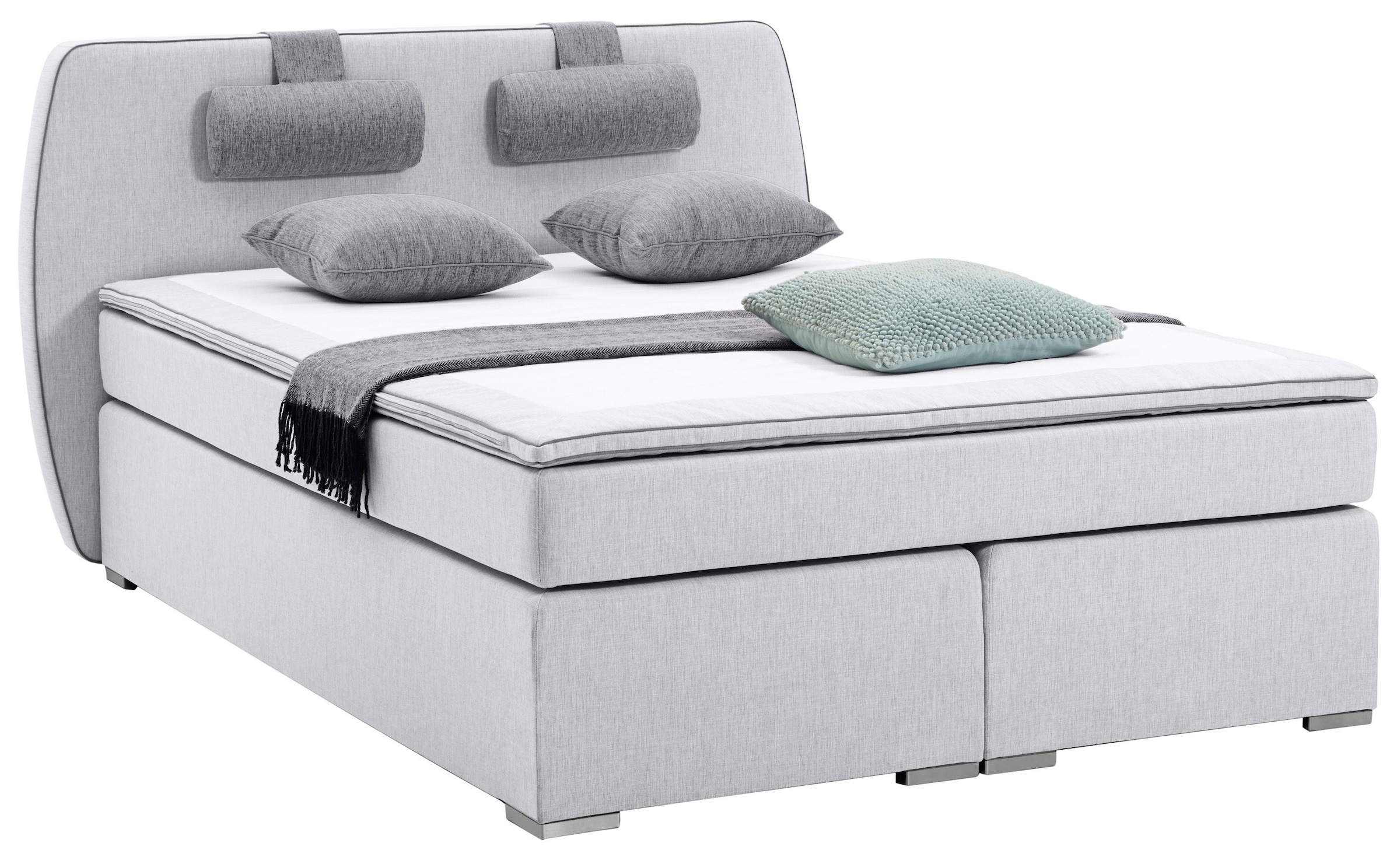 ATLANTIC home collection Boxspringbett »Rex«, mit Topper und verstellbaren Nackenkissen