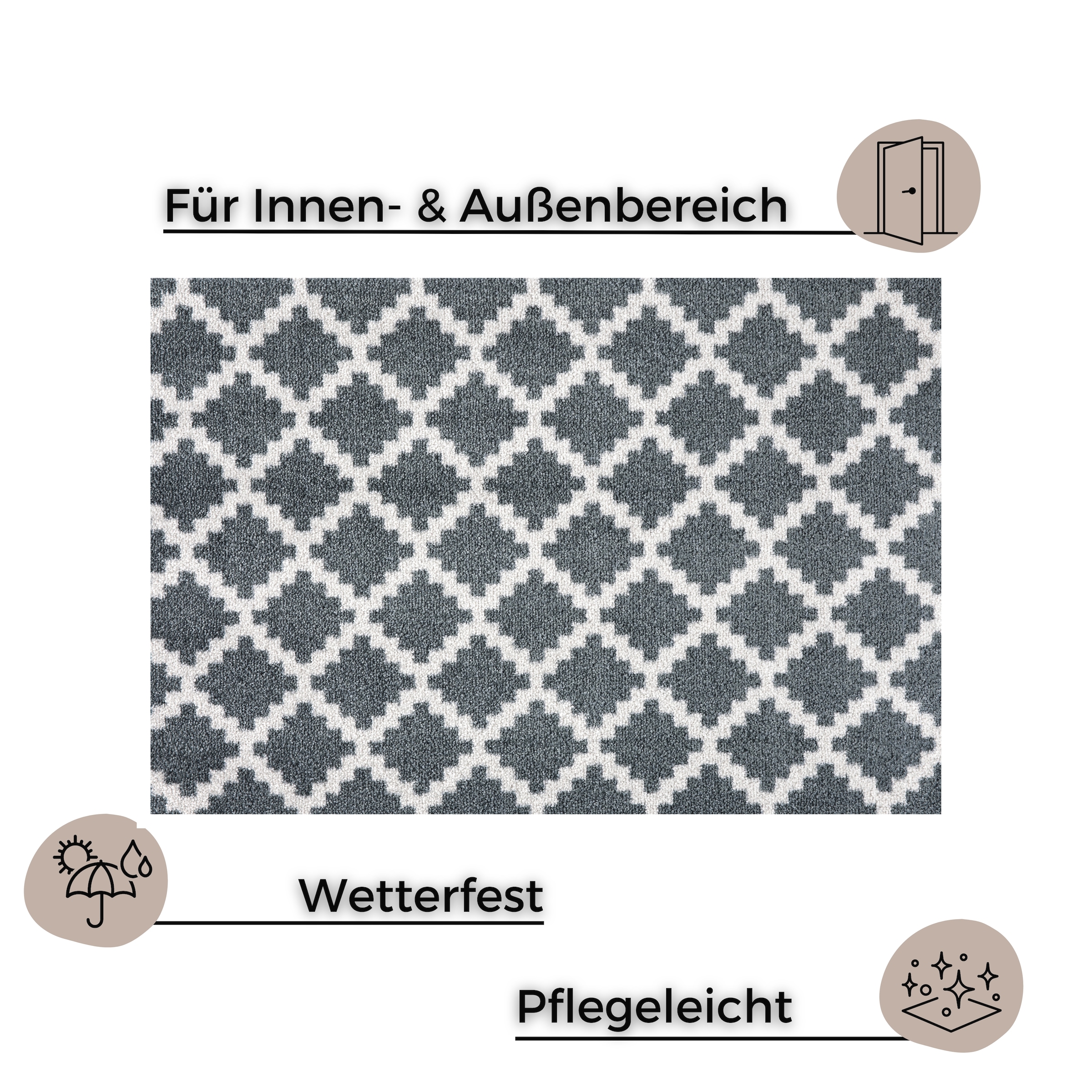 HANSE Home Fussmatte »Elegance, Türmatte«, rechteckig, 7 mm Höhe, Schmutzfangmatte, Innen und Aussen, Rutschfest, Wetterfest, Türmatte