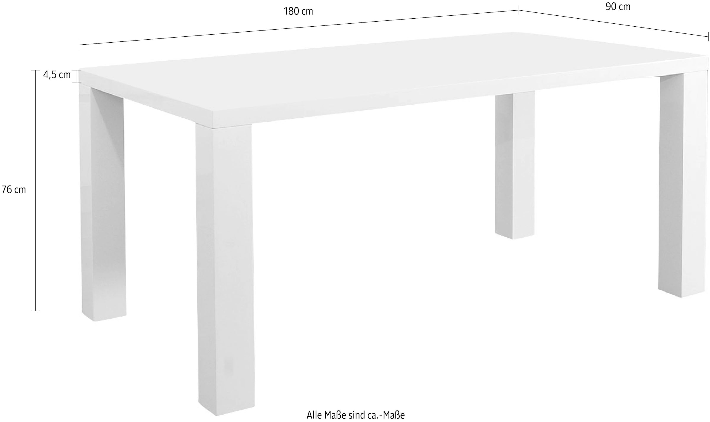 SalesFever Esstisch »Esbjerg - Stilvoller Esszimmertisch«, Eleganter Hochglanz für anspruchsvolle Ästhetik