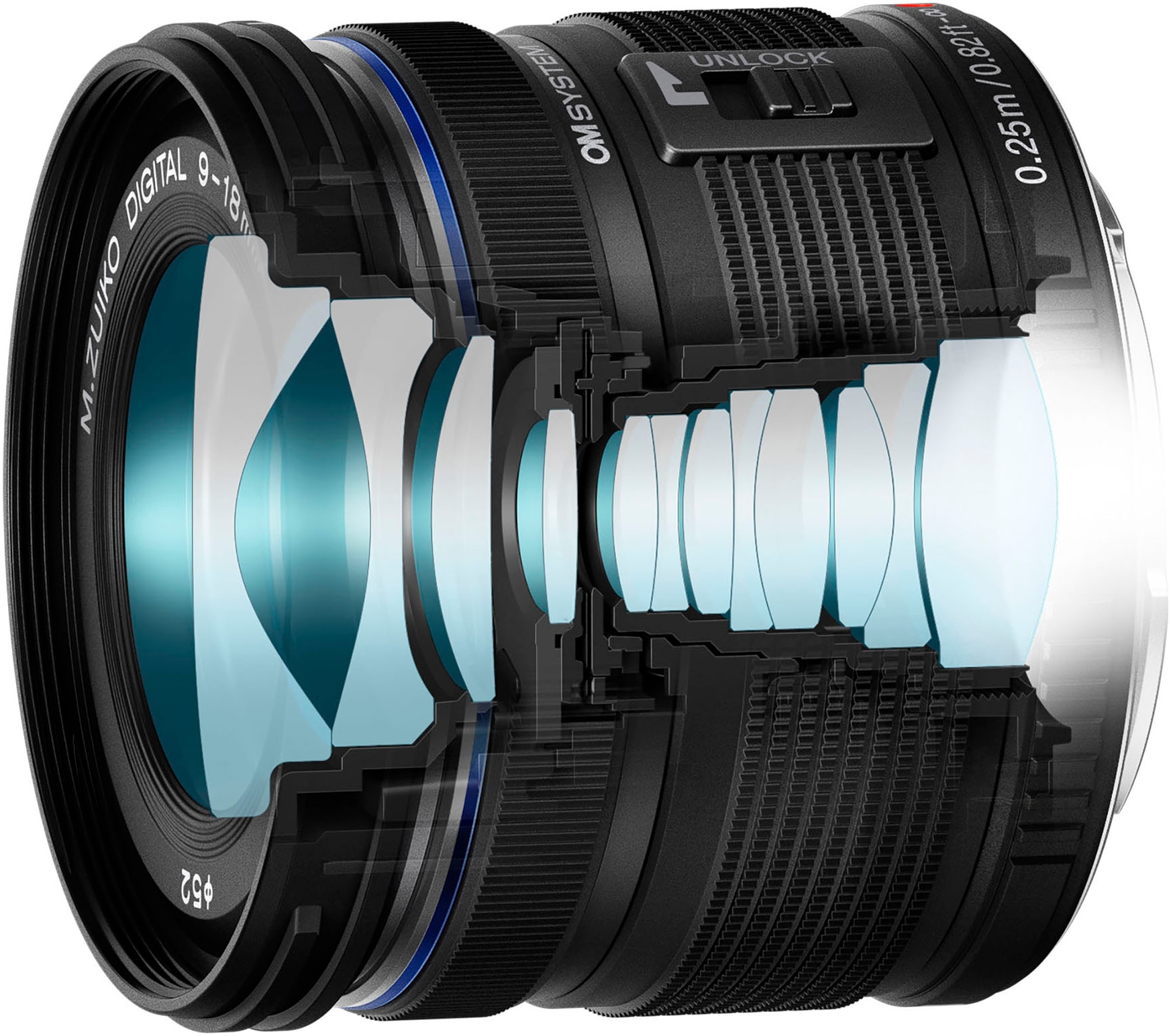 OM SYSTEM Weitwinkelobjektiv »M.ZUIKO DIGITAL ED 9-18mm F4.0-5.6 II«, passend für Olympus & OM SYSTEM MFT Kameras