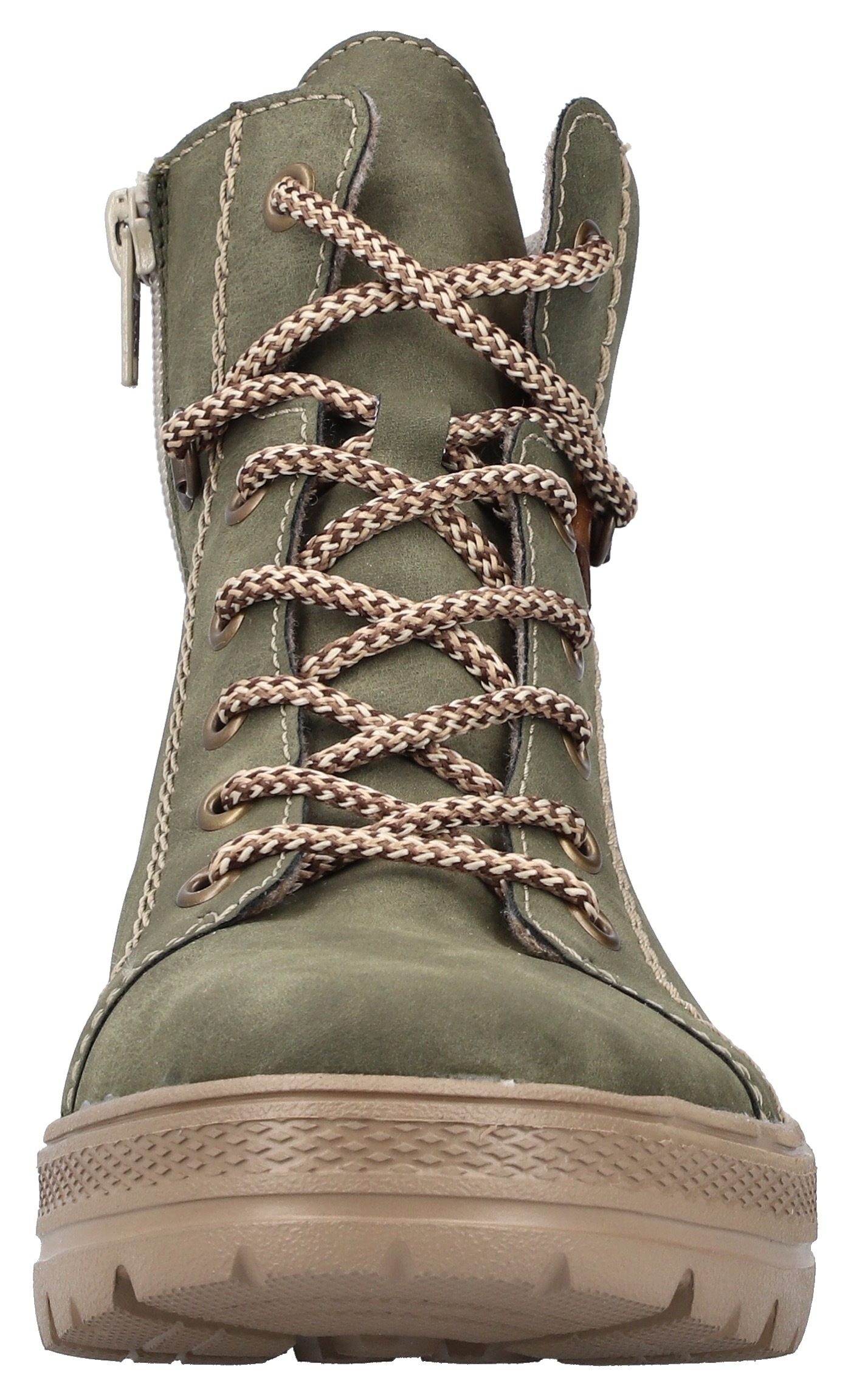 Rieker Schnürboots, Stiefelette, Plateausohle, Kontrastnaht, mit Innenreissverschluss