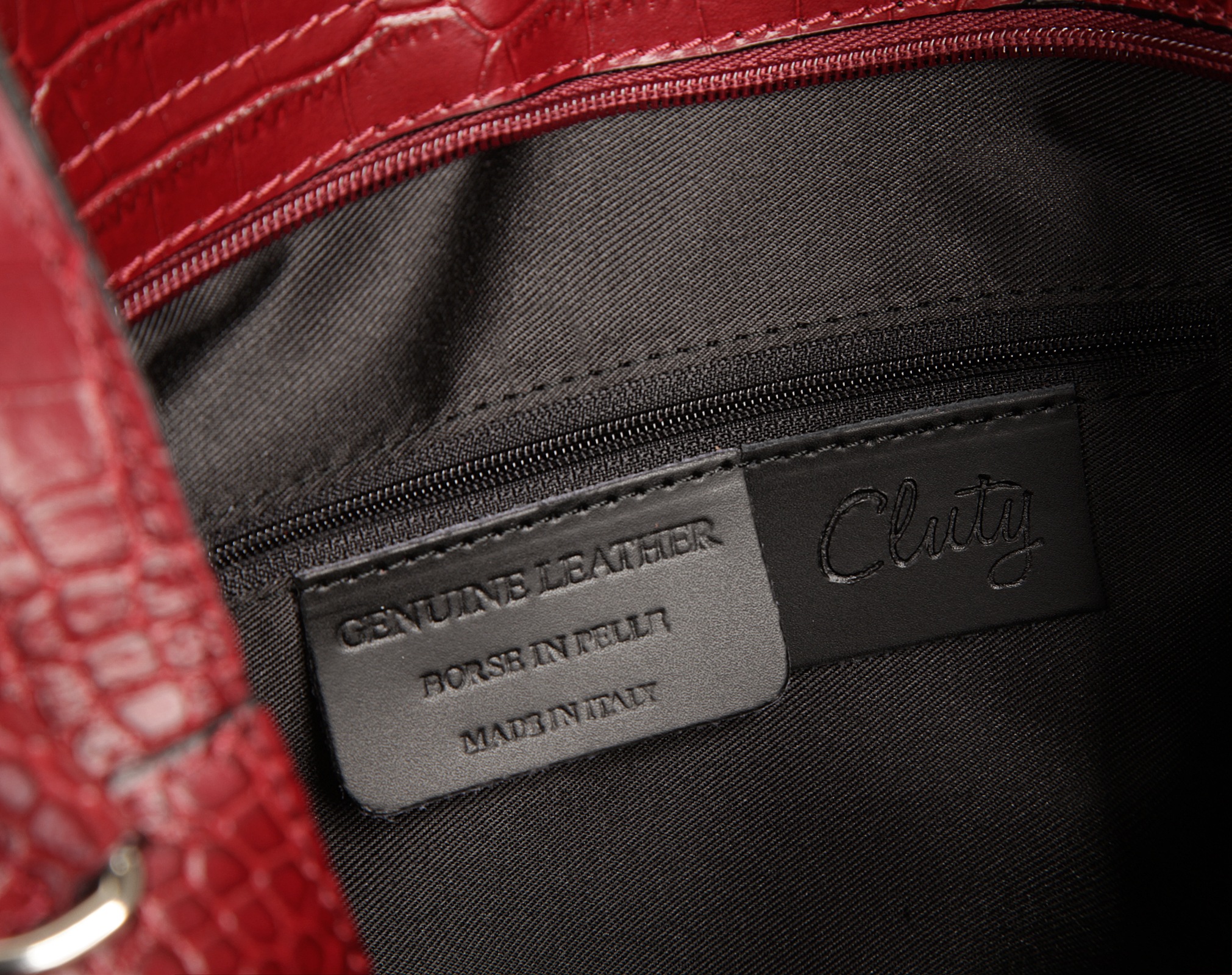 Cluty Henkeltasche, echt Leder, Made in Italy