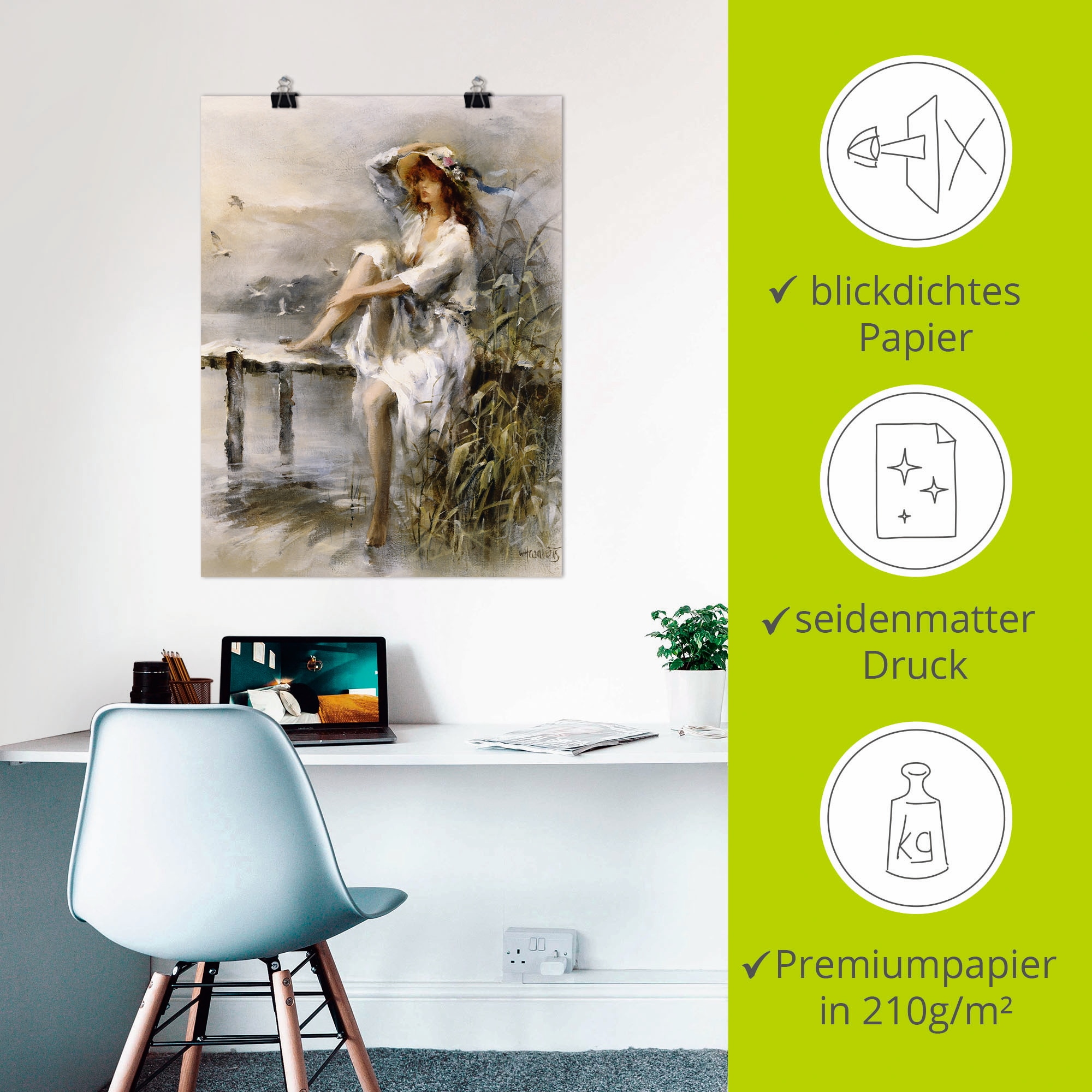 Artland Wandbild »Wasserseite«, Frau, (1 St.), als Leinwandbild, Poster, Wandaufkleber in verschied. Grössen