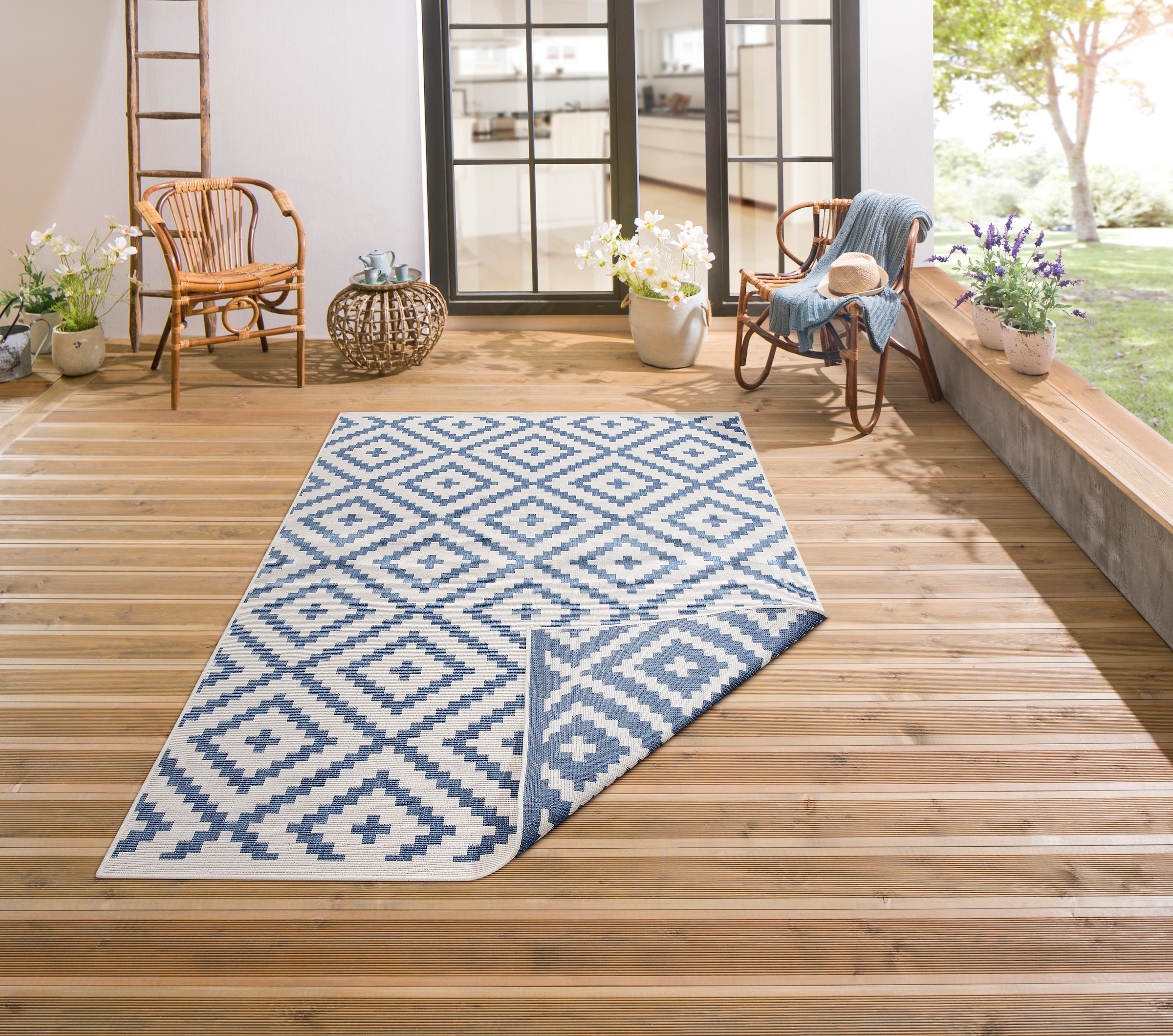 my home Teppich »Ronda Wendeteppich«, rechteckig, Sisal-Optik, Flachgewebe,  In- und Outdoor, geometrisches Boho Design online shoppen | Jelmoli-Versand | Kurzflor-Teppiche