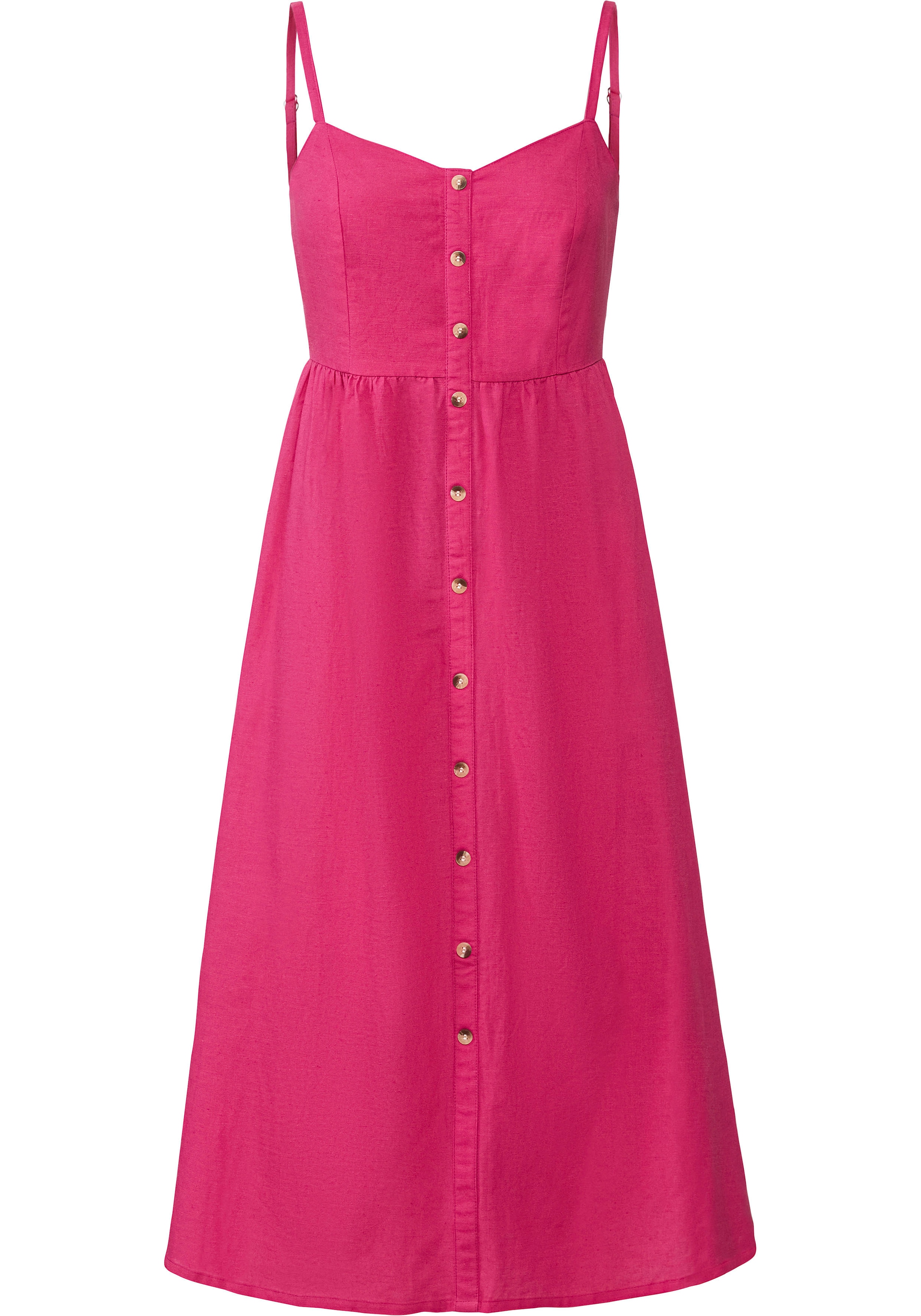 LASCANA Sommerkleid, aus Leinenmix mit Baumwolle, Midikleid, Strandkleid