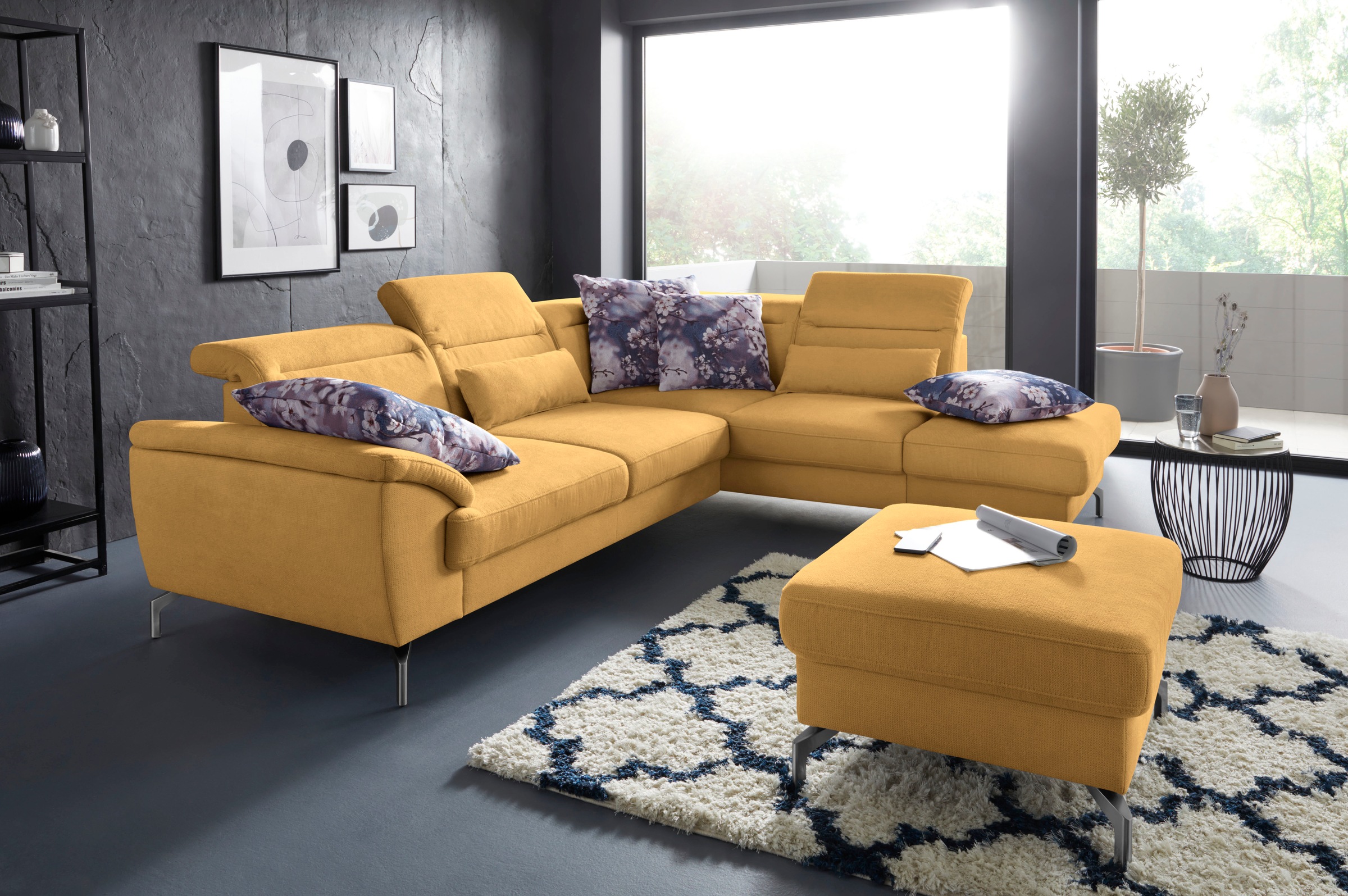 sit&more Hocker »Percy«, Fusshöhe 15cm, wahlweise mit unterschiedlichen Fussfarben