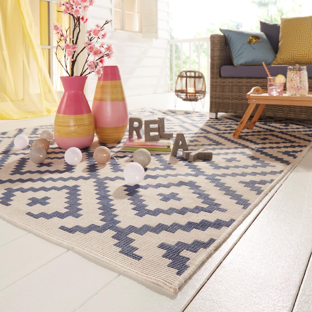 my home Teppich »Ronda Wendeteppich«, rechteckig, Sisal-Optik, Flachgewebe, In- und Outdoor, geometrisches Boho Design