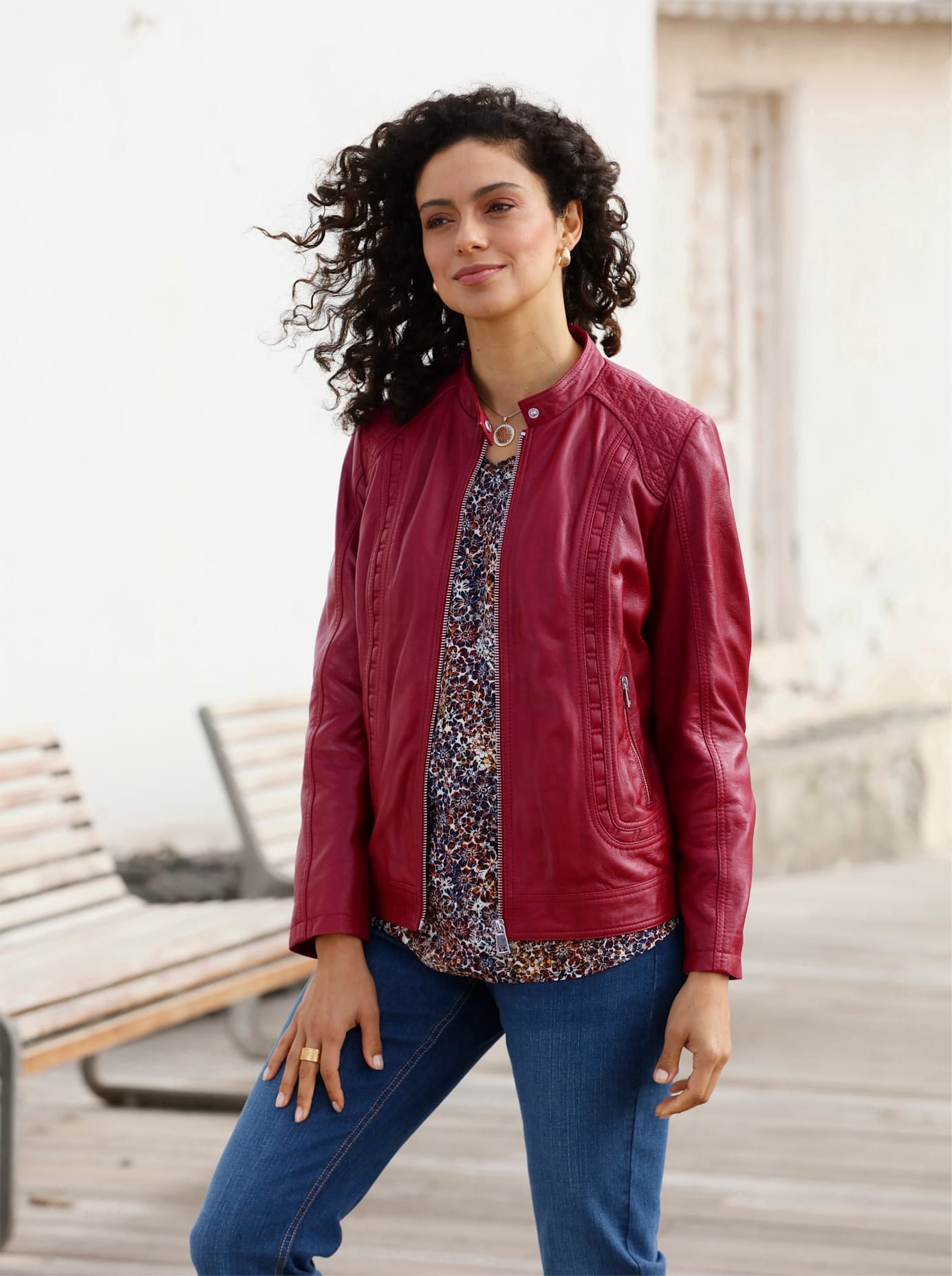 Inspirationen Lederjacke ohne Kapuze