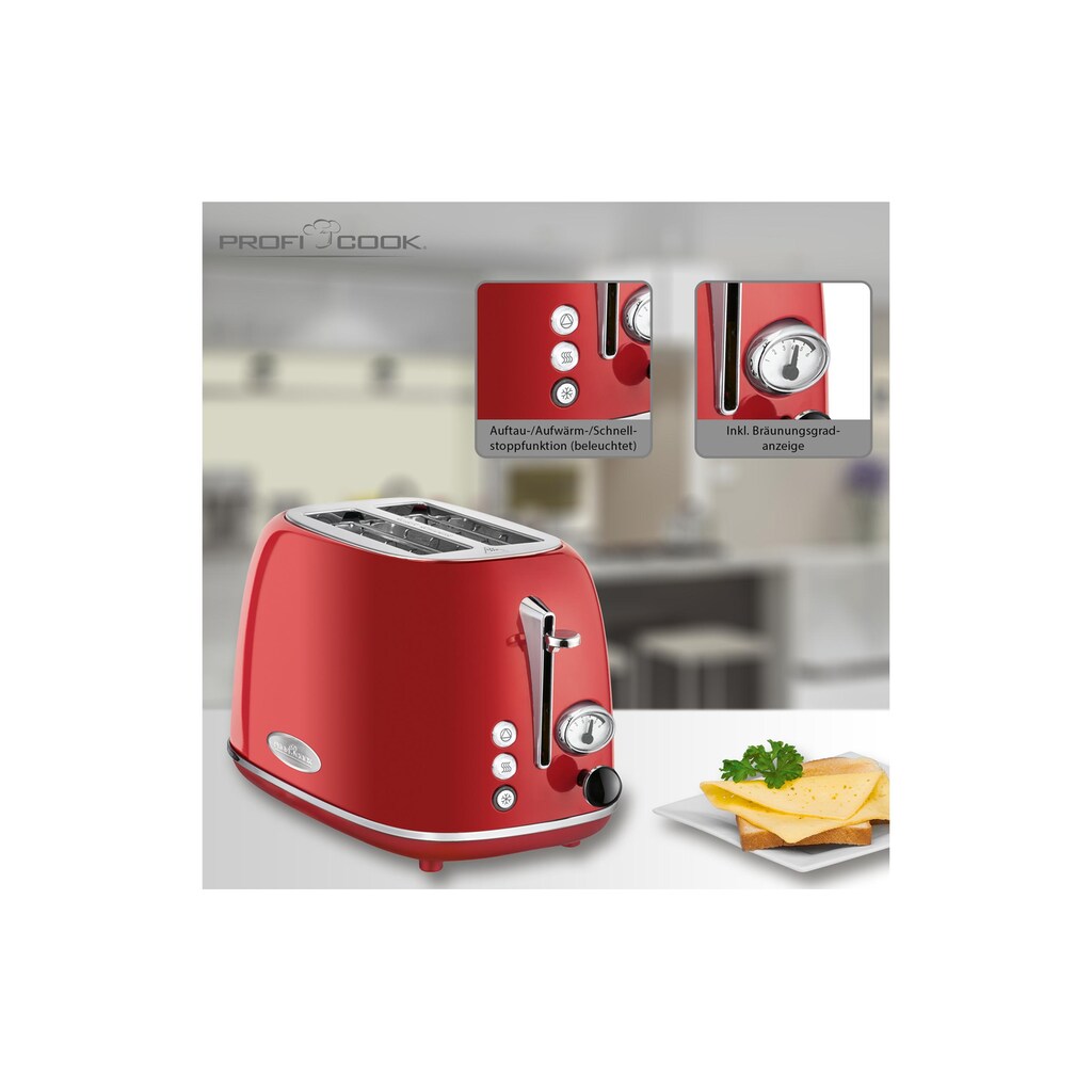 ProfiCook 2-in-1-Toaster »PC-TA 1193«, für 2 Scheiben, 815 W