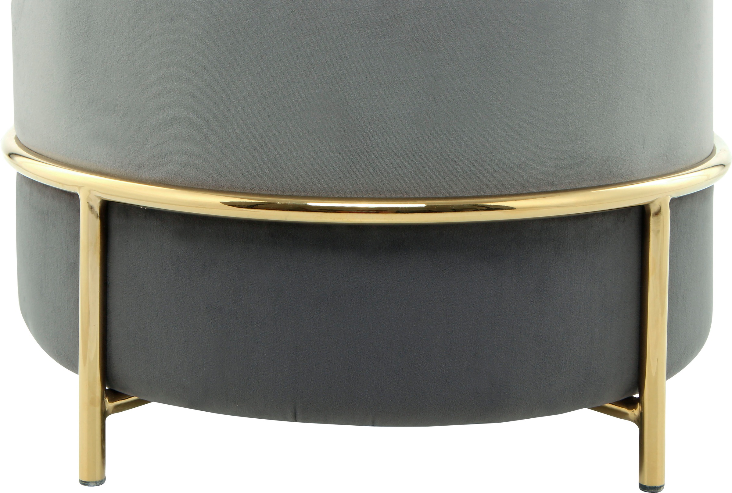 Kayoom Sitzhocker »Hocker Matilda 125, Komfortable runde Form, Gemütlicher Design-Hocker«, (1 St.), samtweich, elegant, gepolstert, grosse Sitzfläche