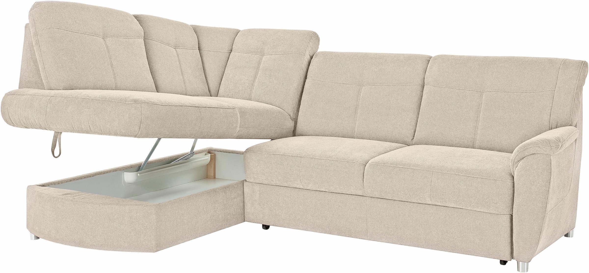 sit&more Ecksofa »Sonoma L-Form«, wahlweise mit Bettfunktion und Bettkasten