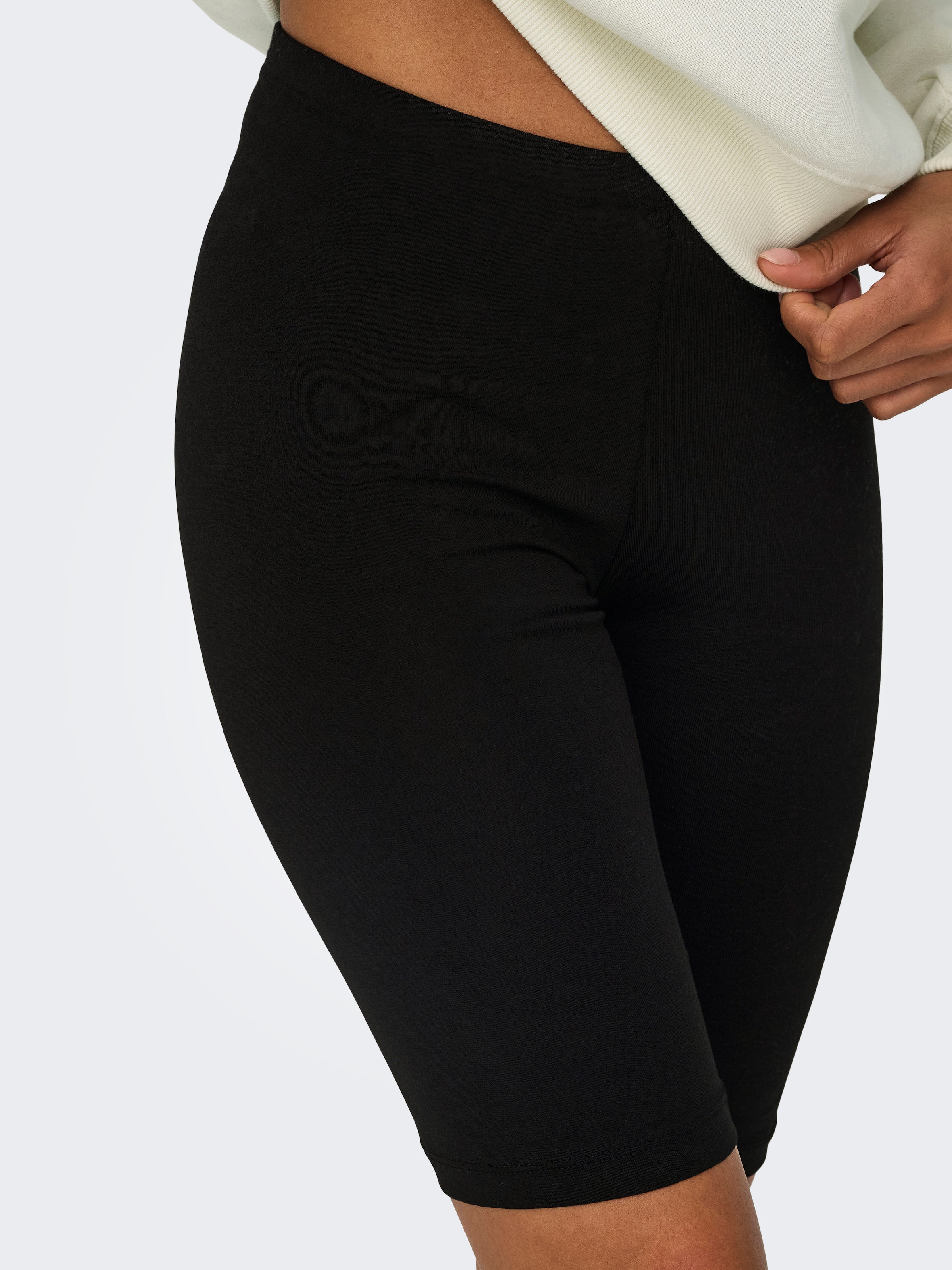 ONLY Radlerhose »ONLLIVE – Bikershorts im Doppelpack mit elastischem Bund«, (Set, 2 tlg.), modisch, Jersey, slim fit, Baumwollmischung