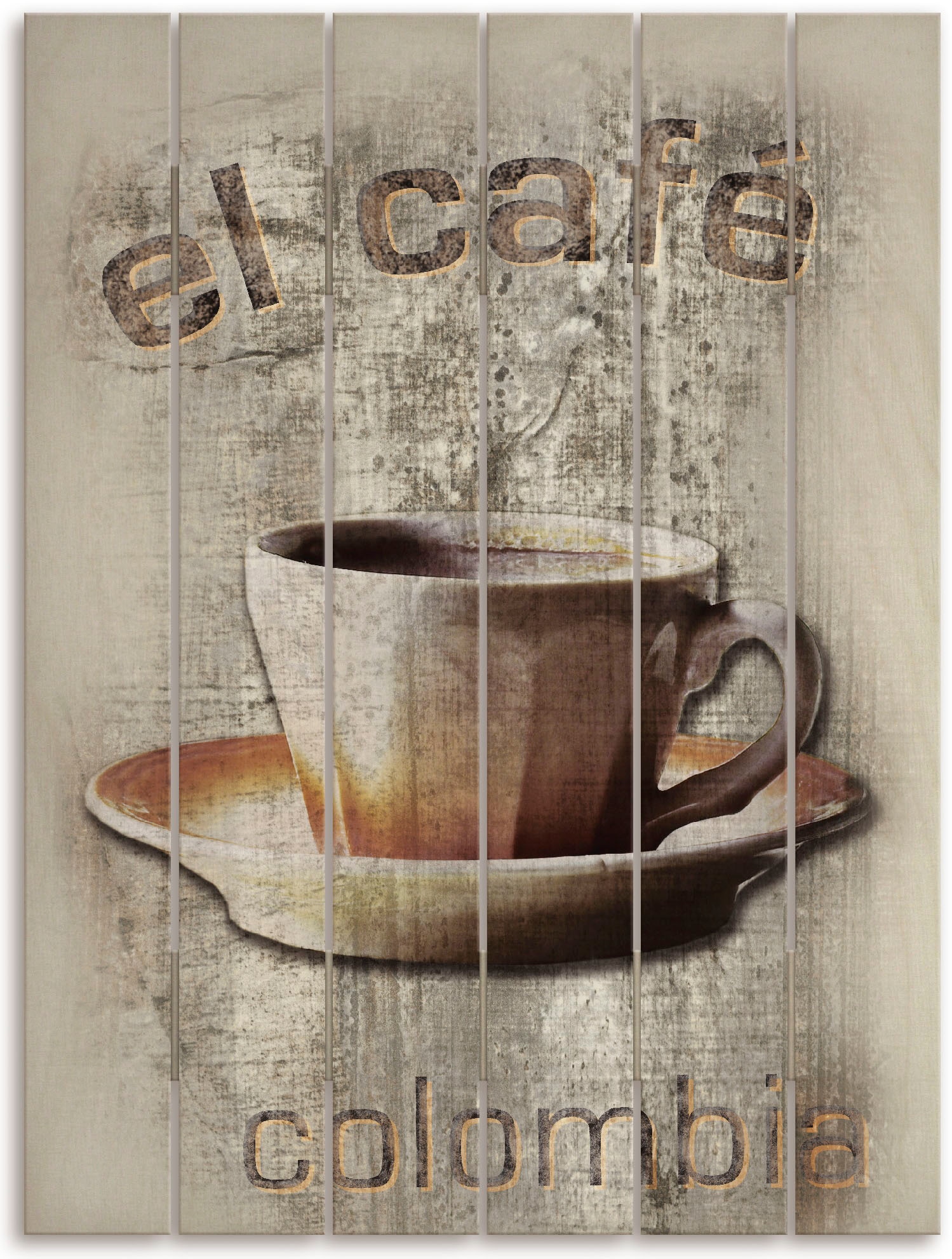 (1 Artland - Bilder, Jelmoli-Versand Kaffee | shoppen online St.) »Kolumbien Das Holzbild Café«,