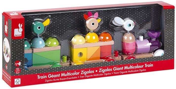 Janod Spielzeug-Eisenbahn »Zigolos Nachziehzug Hase, Huhn und Ente gross«, FSC®- schützt Wald - weltweit