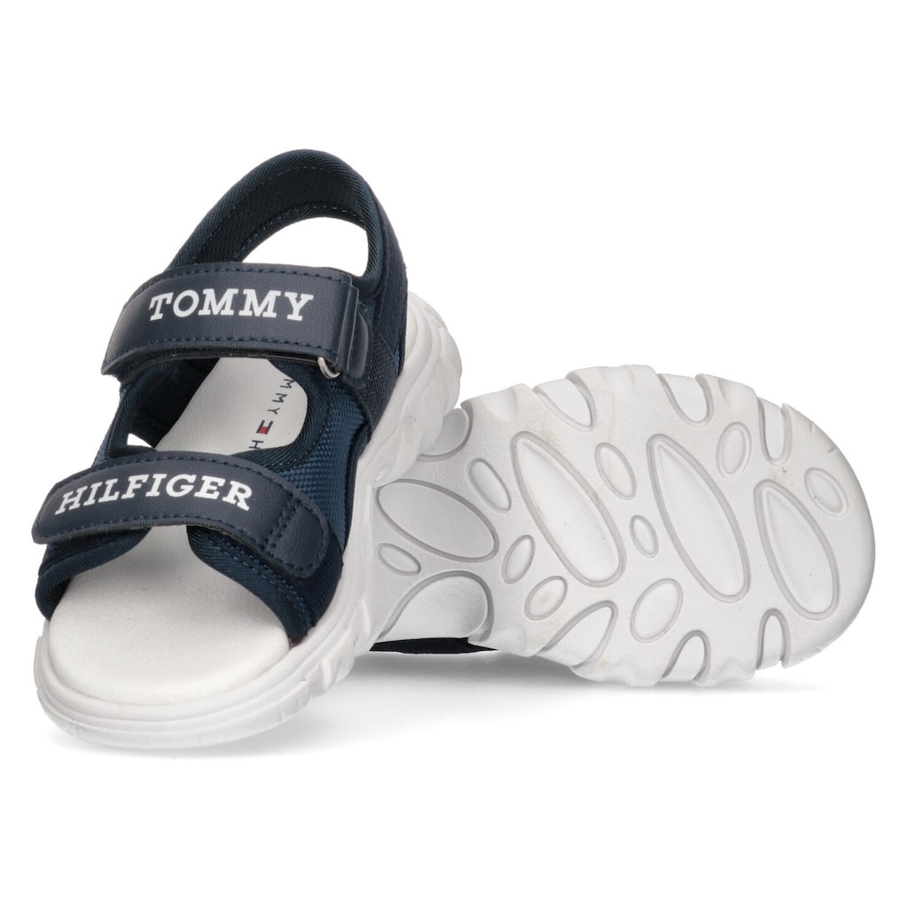 Tommy Hilfiger Sandale »LOGO VELCRO SANDAL«, Sommerschuh, Klettschuh, Sandalette, mit 2 Klettverschlüssen