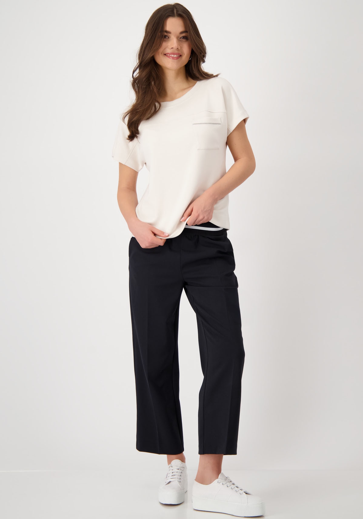 Monari Sweatshirt »Sweatshirt Basic Kette«, Mit Rundhalsausschnitt