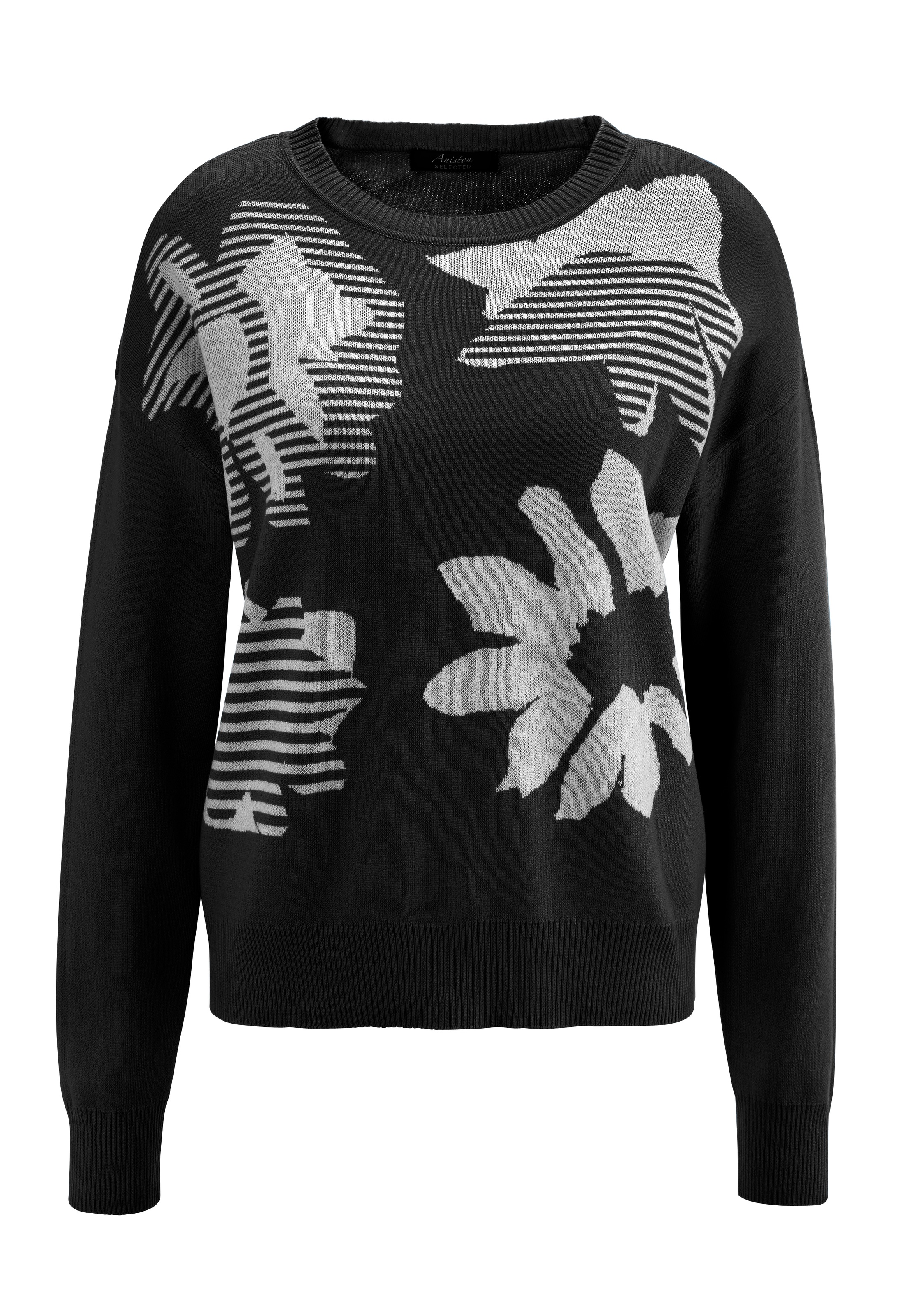 Aniston SELECTED Strickpullover, mit trendiger und grossflächiger Jacquardmusterung