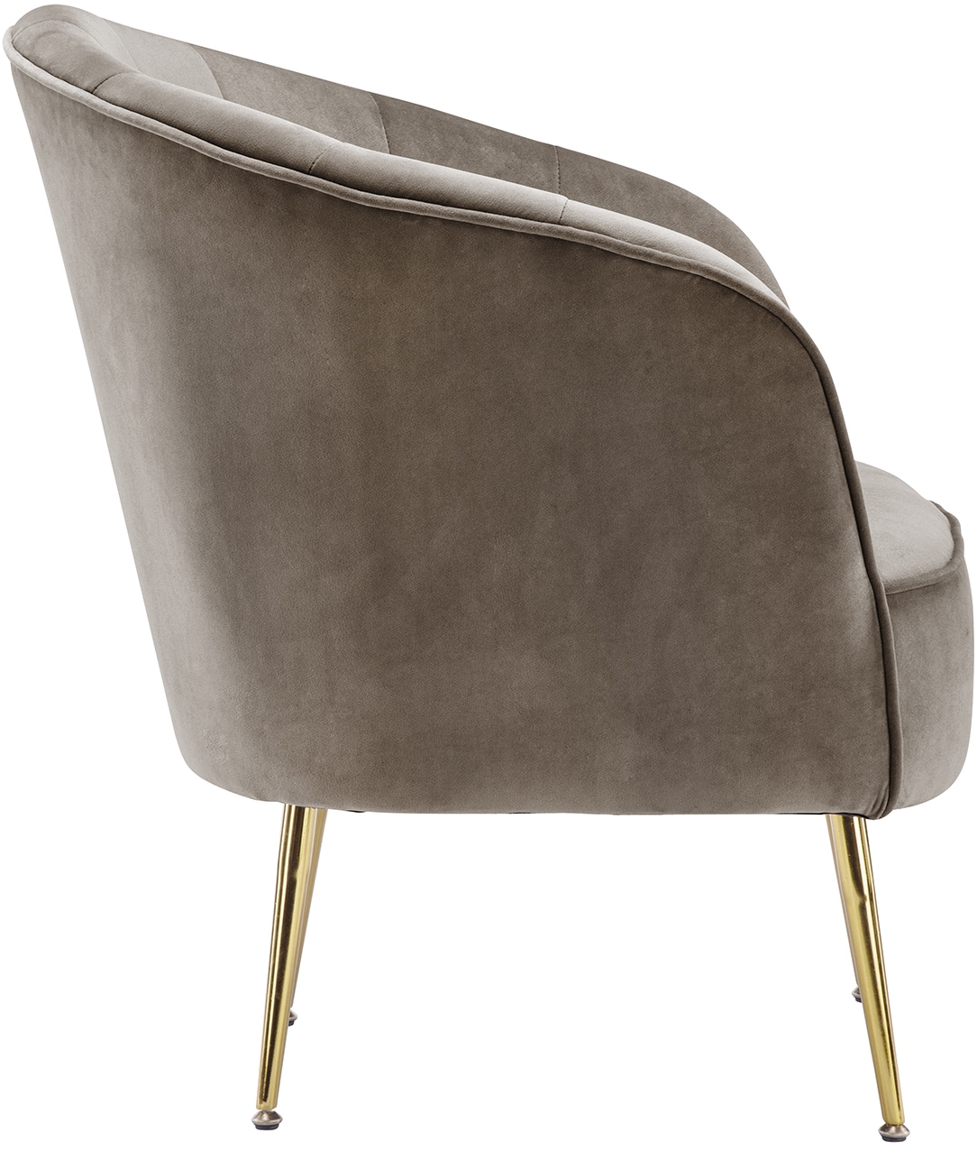 Kayoom Sessel »Loulan 125, gemütlicher Cocktail-Sessel, edler Samtbezug«, (1 St.), Cocktail-Sessel, Rückenlehne mit Ziernaht, Metallbeine in Goldfarben