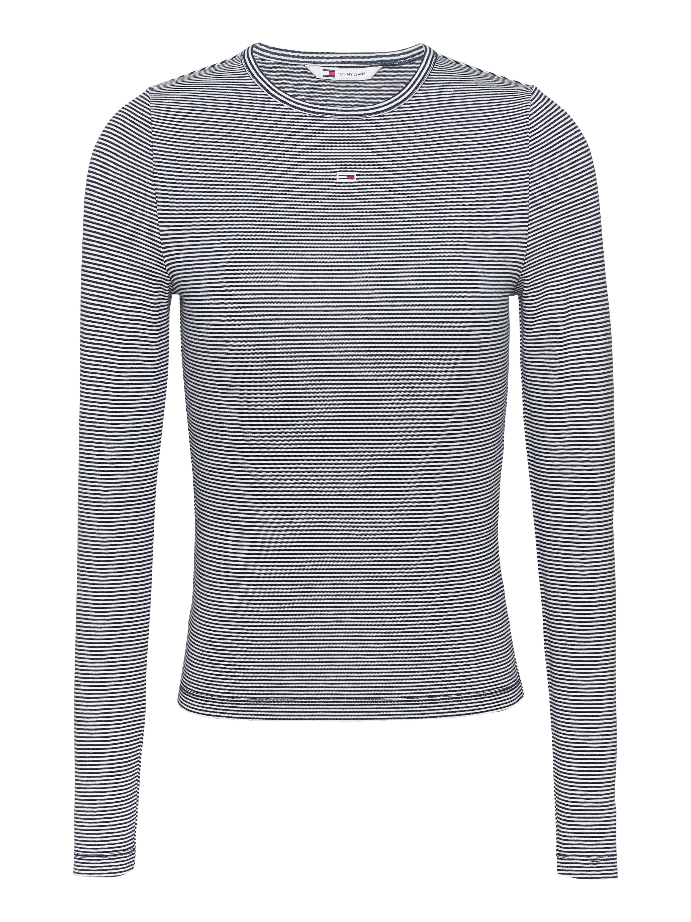Tommy Jeans Langarmshirt »TJW SLIM STRIPE ESSENTIAL RIB LS«, in Rippenoptik, Streifendessin