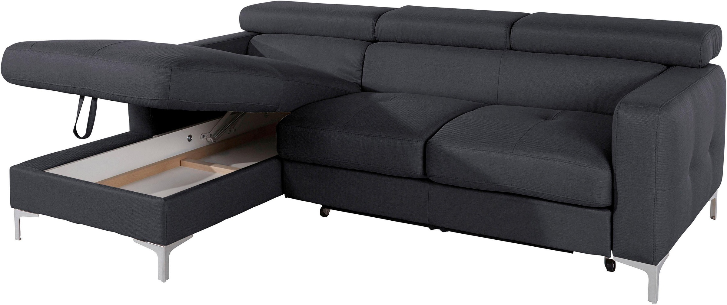 COTTA Ecksofa »Sammy L-Form«, mit Kopfteilverstellung, wahlweise mit Bettfunktion & Bettkasten