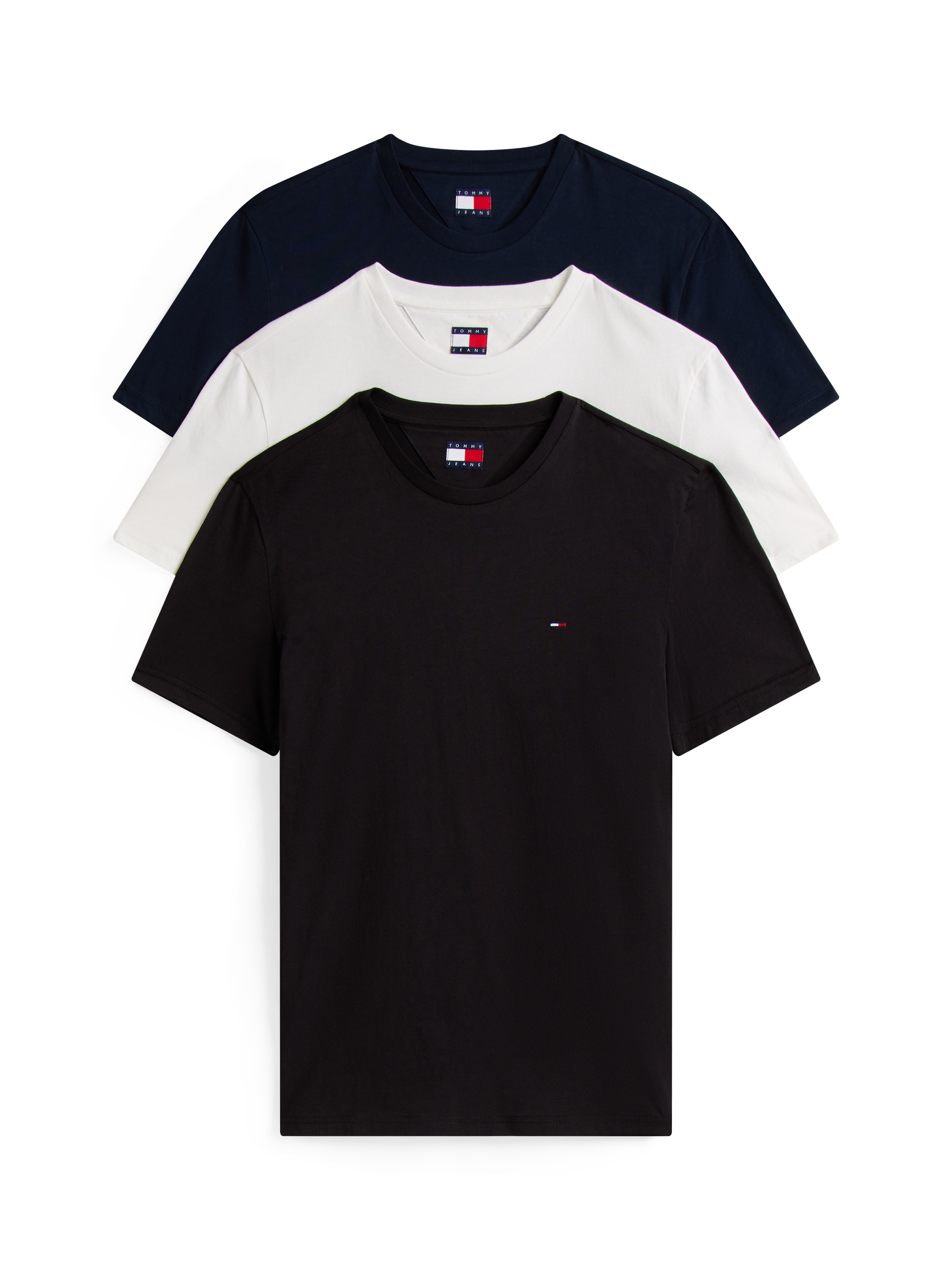 Tommy Jeans T-Shirt »TJM XSLIM 3 PACK TEE« Mit Rundhalsausschnitt
