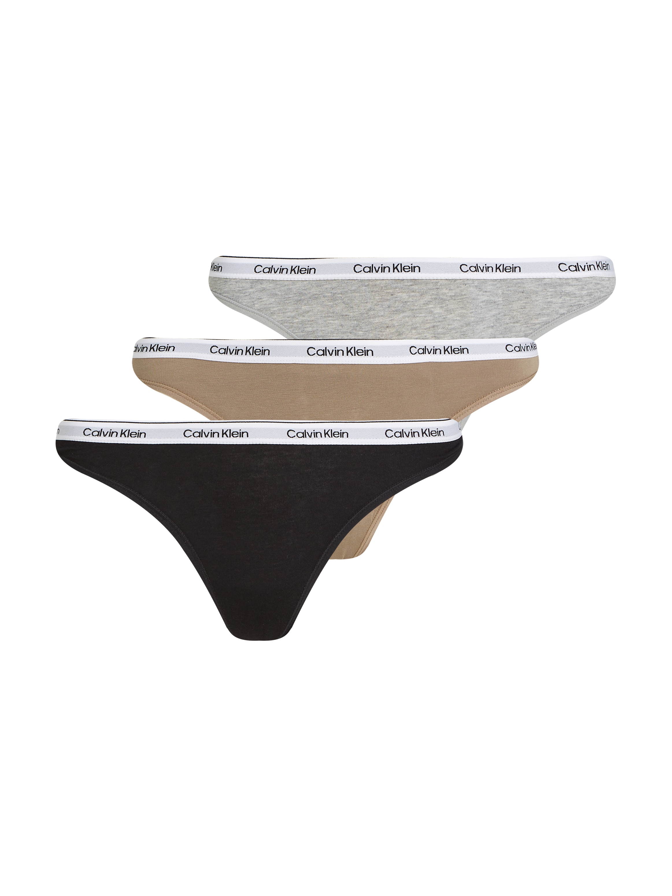 Calvin Klein Underwear Tanga »3 PACK THONG (LOW-RISE)« 3 Stk. String low waist mit Logobund