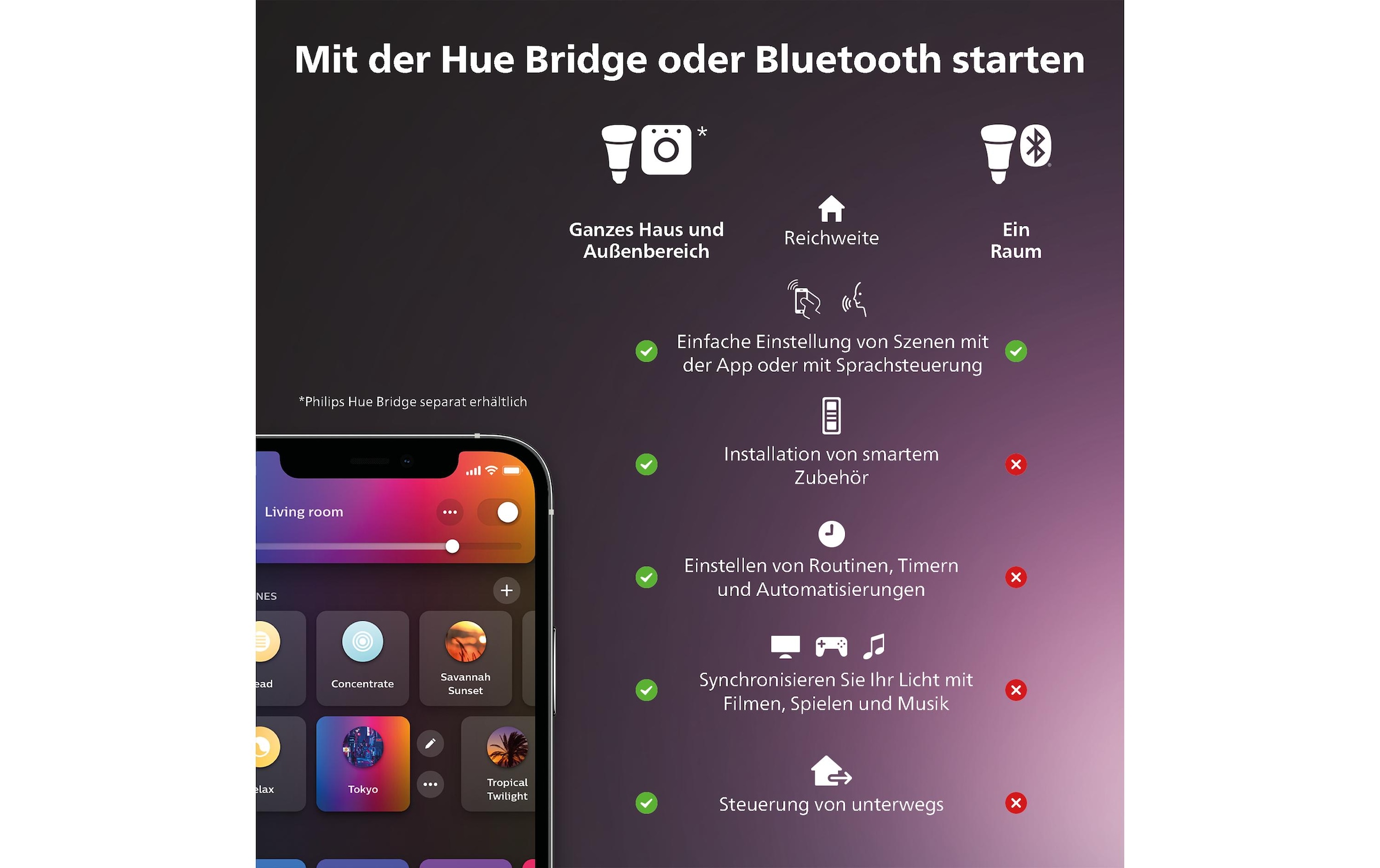 Philips Hue LED-Lichterkette »Festavia, 20 m, 250 LEDs«