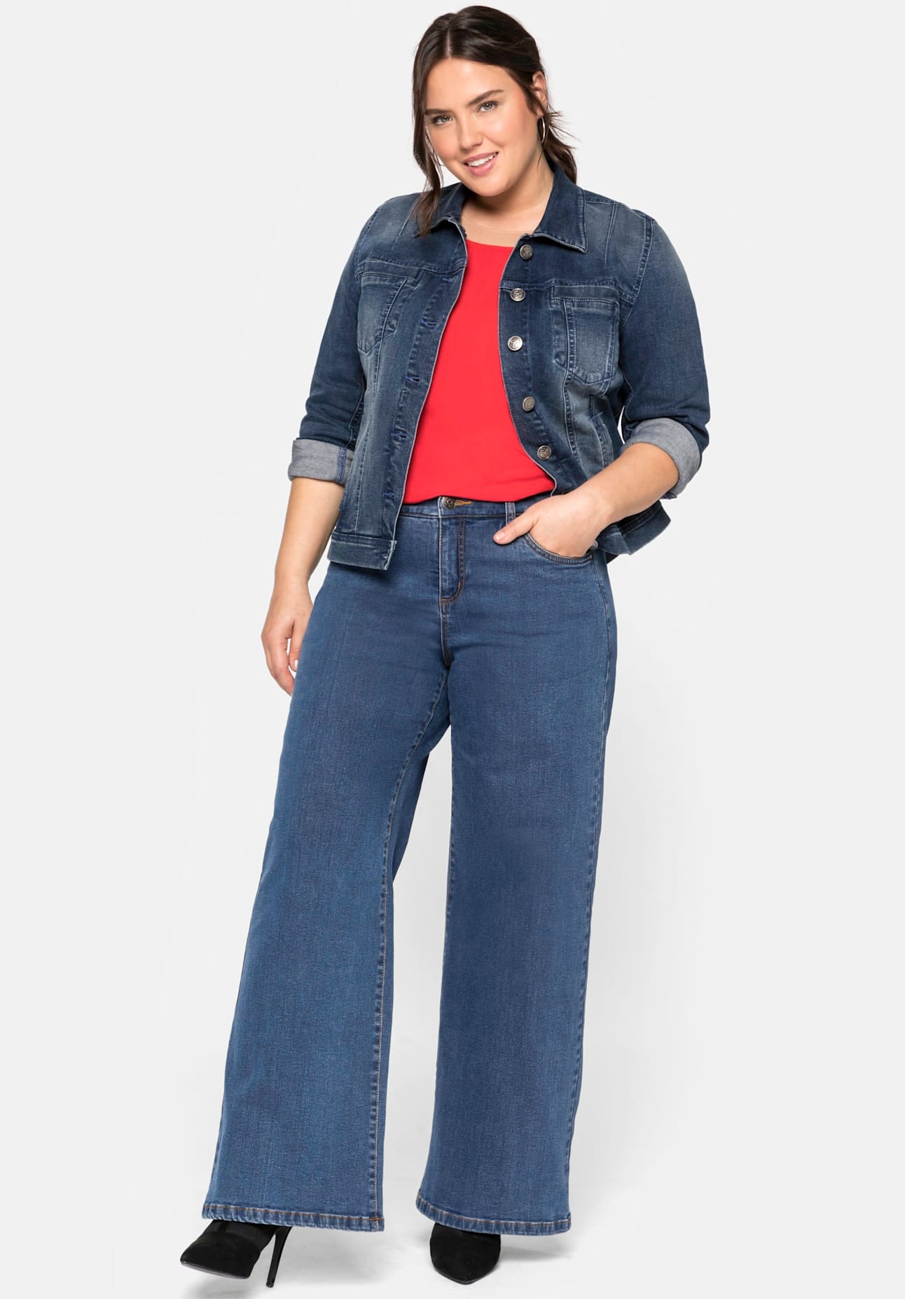 Sheego Jeansjacke ohne Kapuze