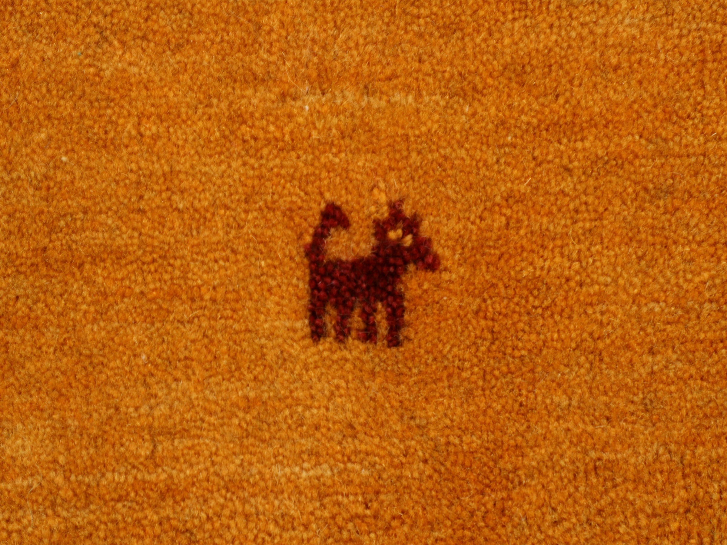 carpetfine Wollteppich »Gabbeh Uni«, rund, 15 mm Höhe, reine Wolle handgewebt, Gabbeh Tiermotiv warmes Raumklima viele Grössen