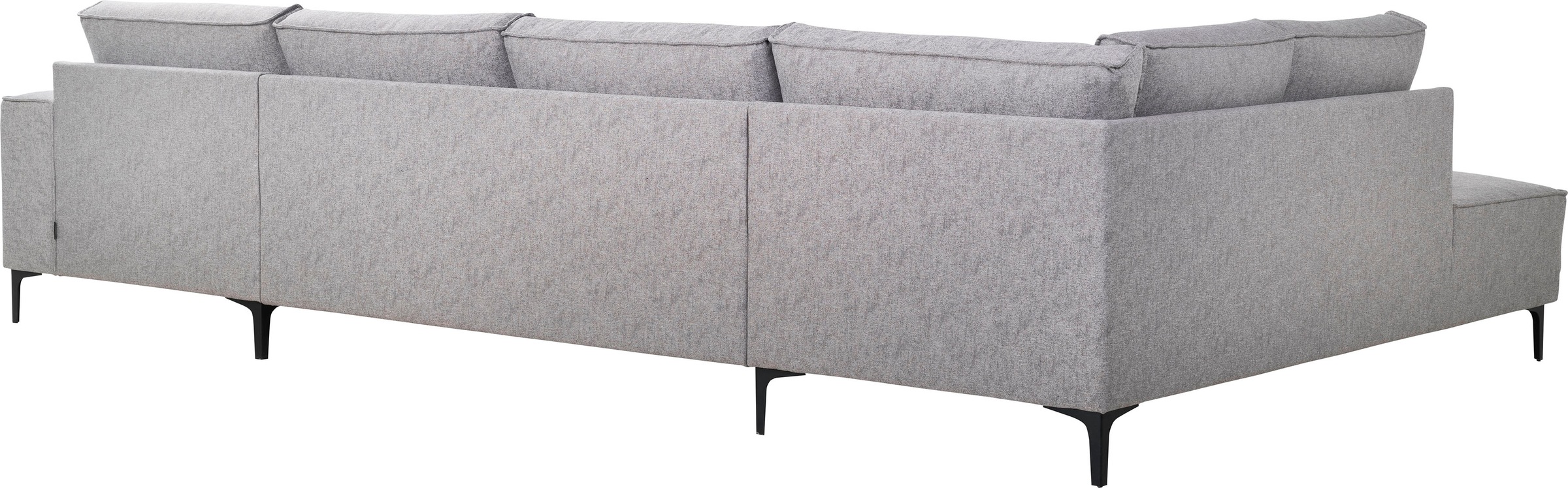 Places of Style Wohnlandschaft »XXL Sofa Oland, Struktur, Flachgewebe, Luxus-Microfaser, Boucle«, U-Form, 345 cm, Wellenunterfederung, Skandi-Design, Metallfüsse