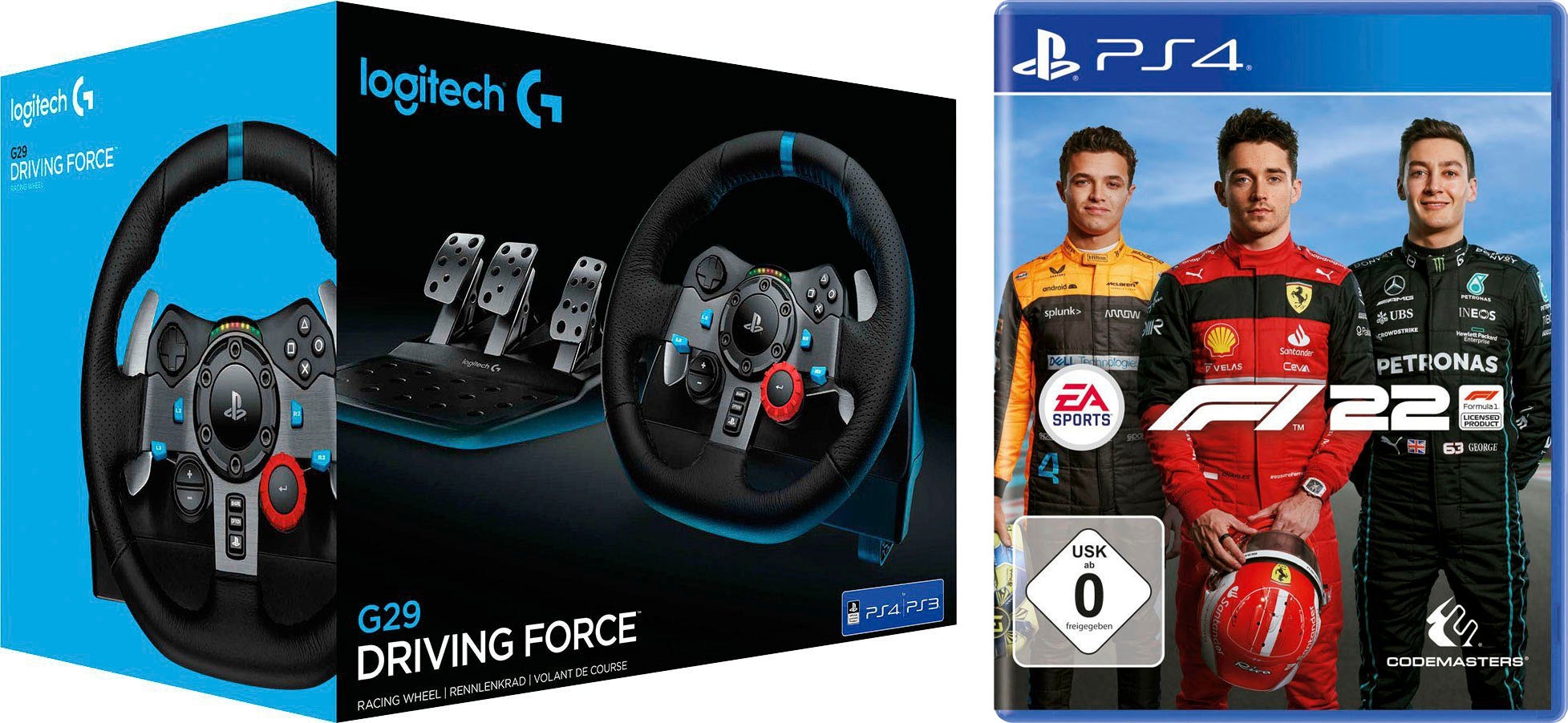 Logitech G Gaming-Lenkrad »PS4 G29 Driving Force + Gran Tourismo 7« Acheter  confortablement