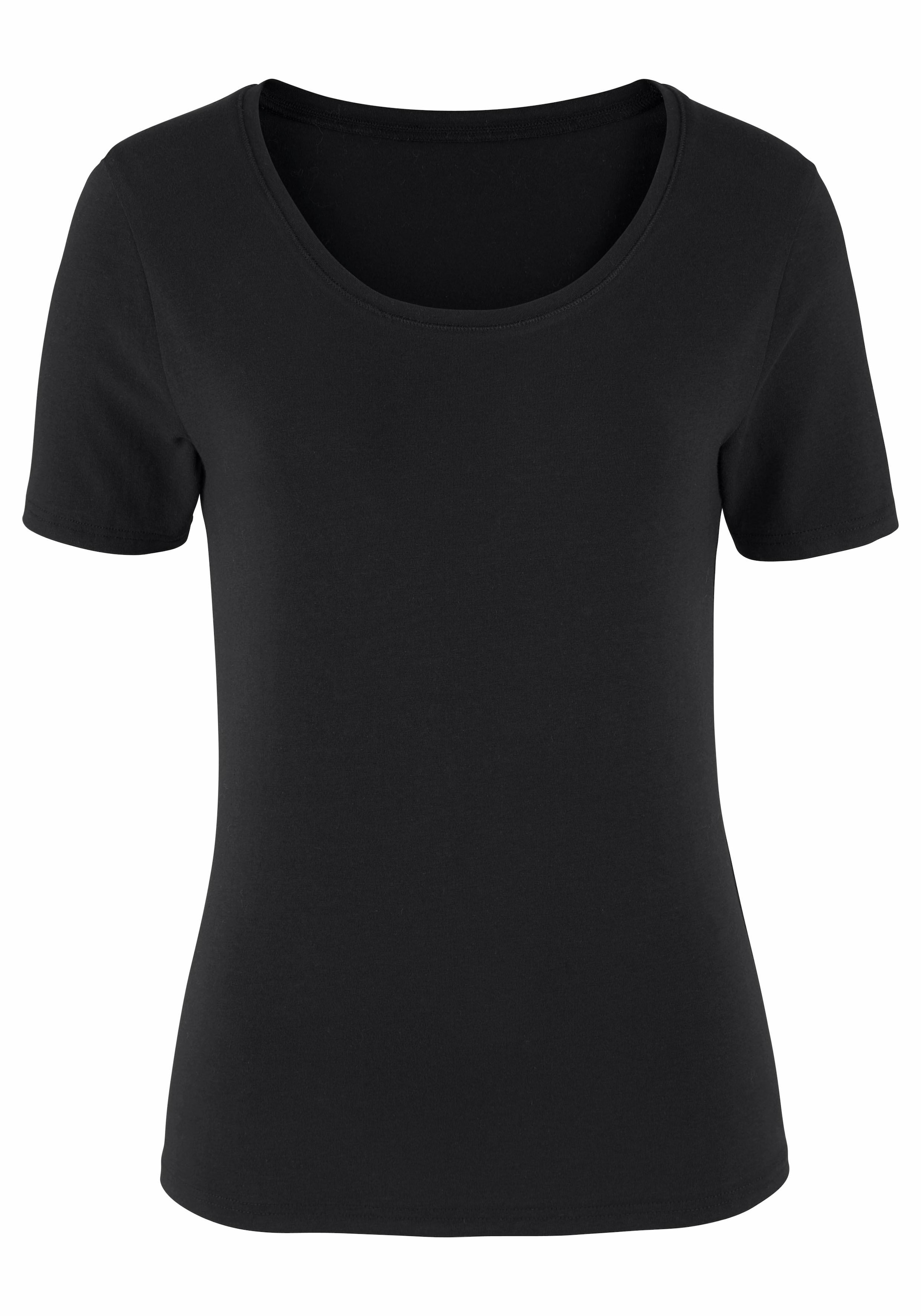 Vivance T-Shirt »aus elastischer Baumwoll-Qualität«, (2er-Pack)
