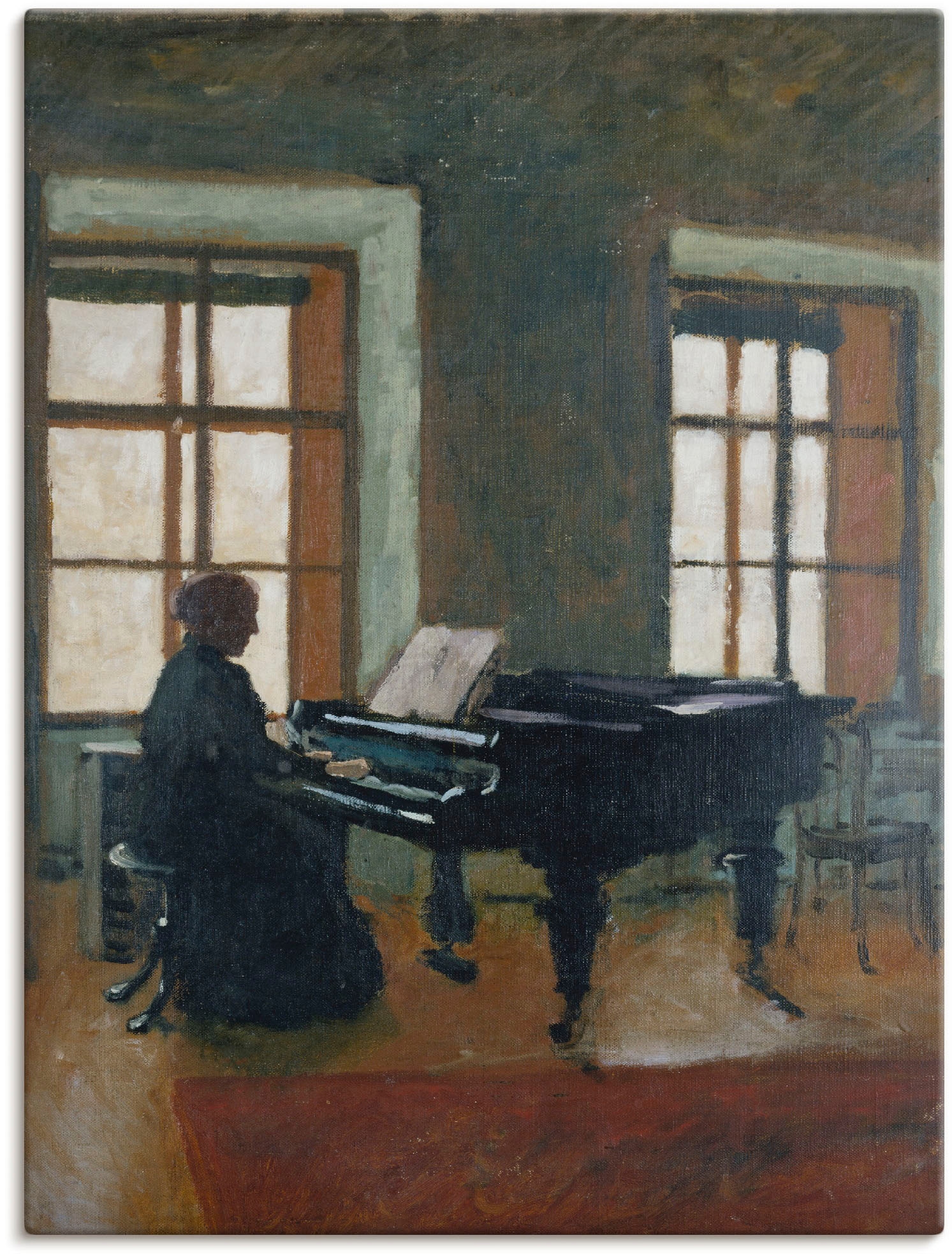 Artland Leinwandbild "Am Klavier. 1910" Instrumente 1 Stk. tlg. auf Holzrahmen gespannt