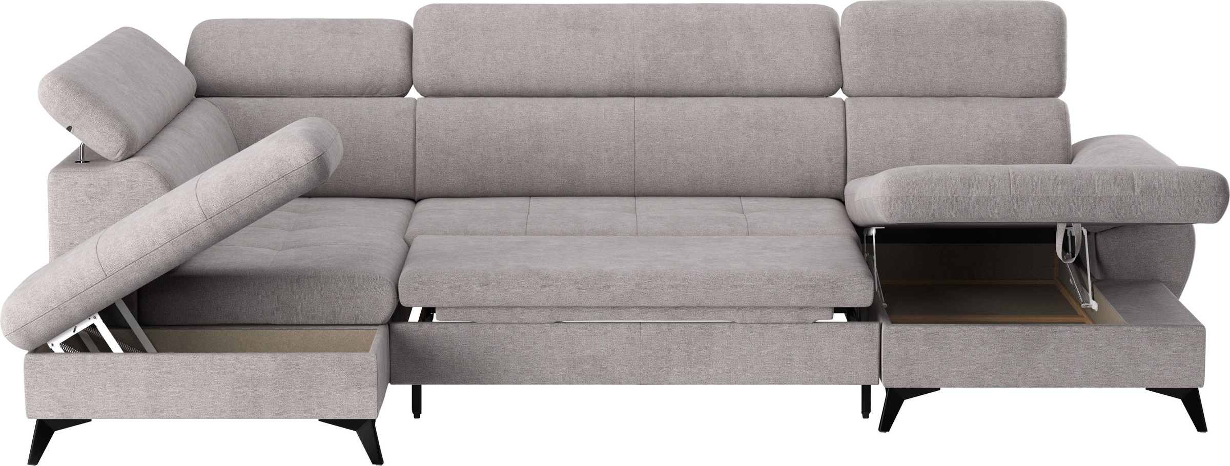 COTTA Wohnlandschaft »Hudson U-Form«, mit Kopfteilverstellung, wahlweise mit Bettfunktion & Bettkasten