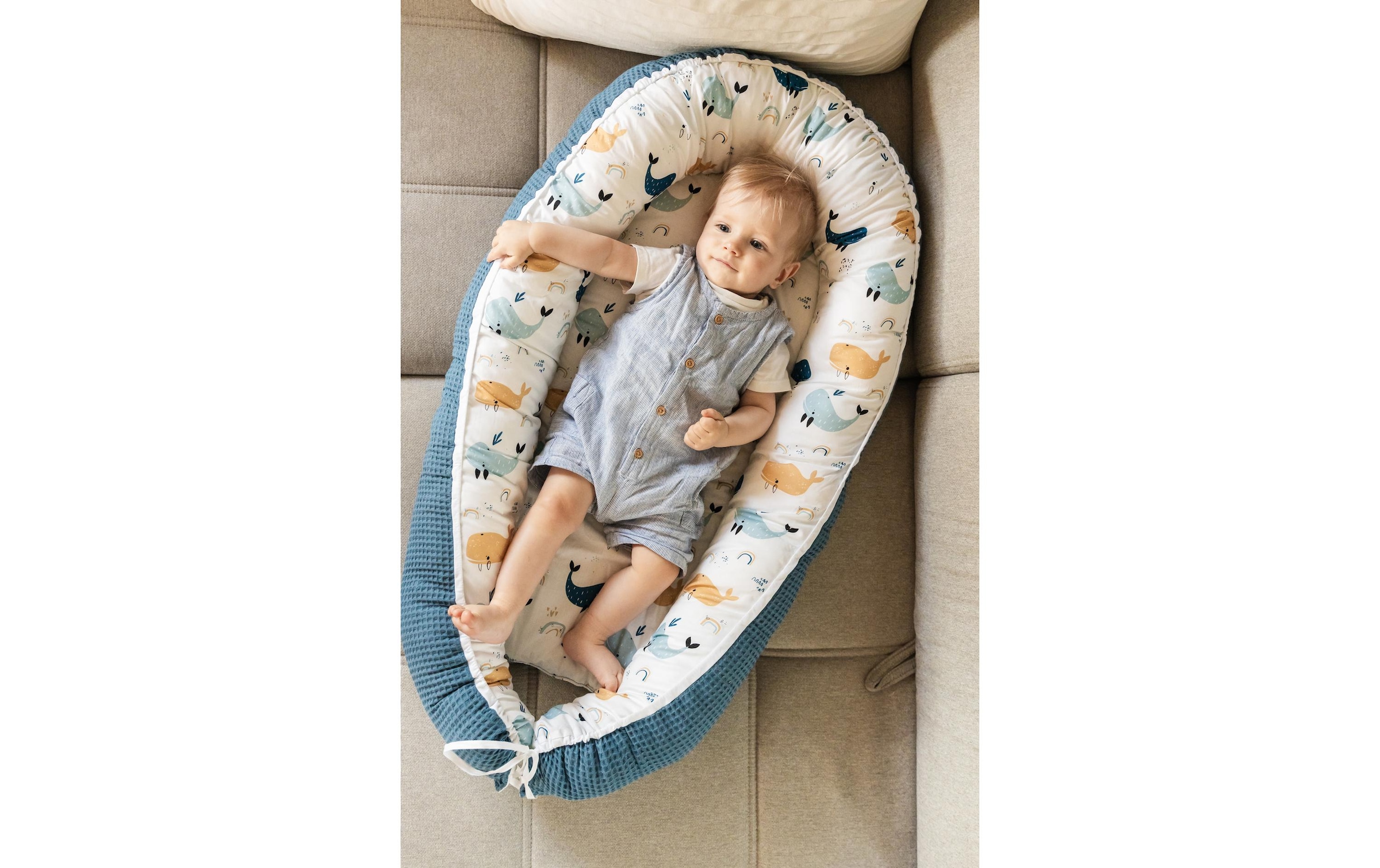 ULLENBOOM ® Bettnestchen »Cocoon Waffel-Motiv Wale 55 x 95 cm«