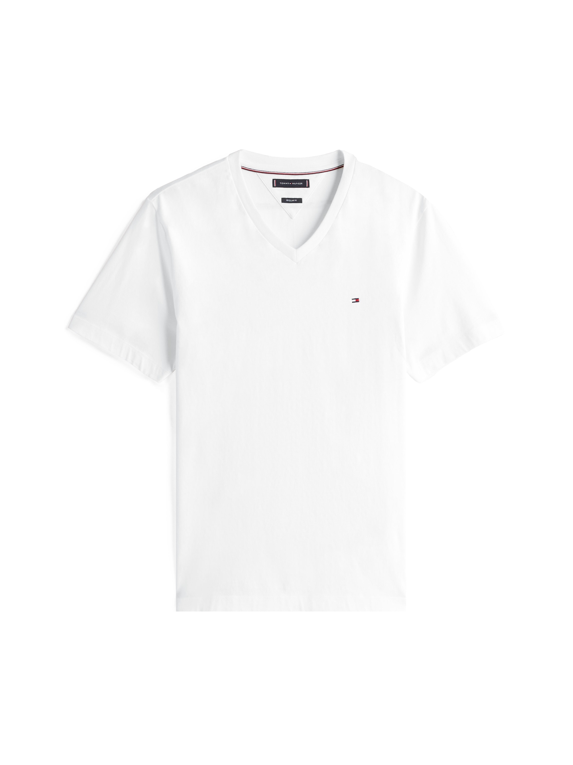 Tommy Hilfiger V-Shirt »ESSENTIAL V-NECK TEE mit V-Ausschnitt und Markenlabel«, unifarben, casual, regular fit, Baumwolle, V-Ausschnitt