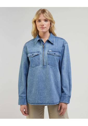 Jeansbluse »Jeanshemden Zip Popover Shirt«