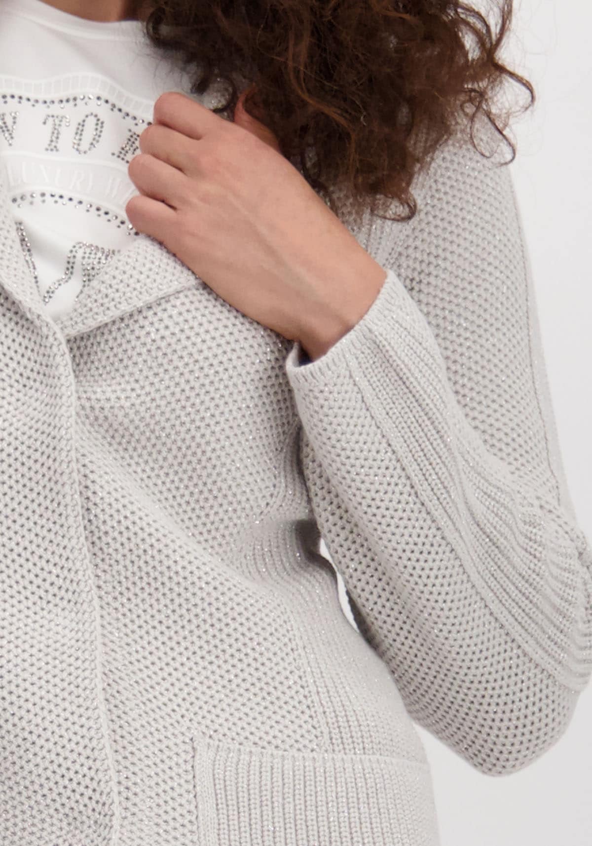 Monari Strickmantel, mit Reverskragen