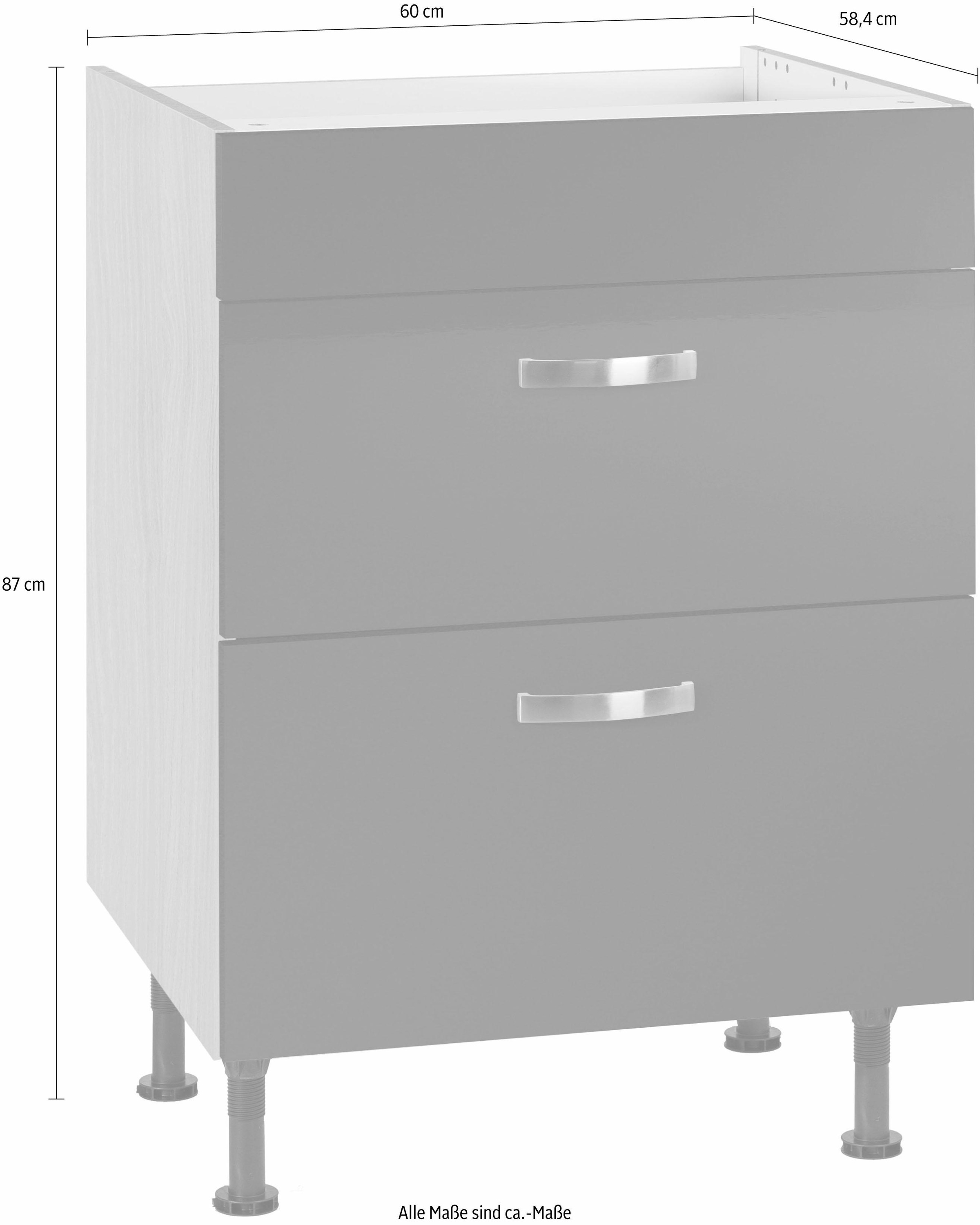 KOCHSTATION Kochfeldumbauschrank »KS-Cara«, Breite 60 cm, mit Vollauszügen und Soft-Close-Funktion