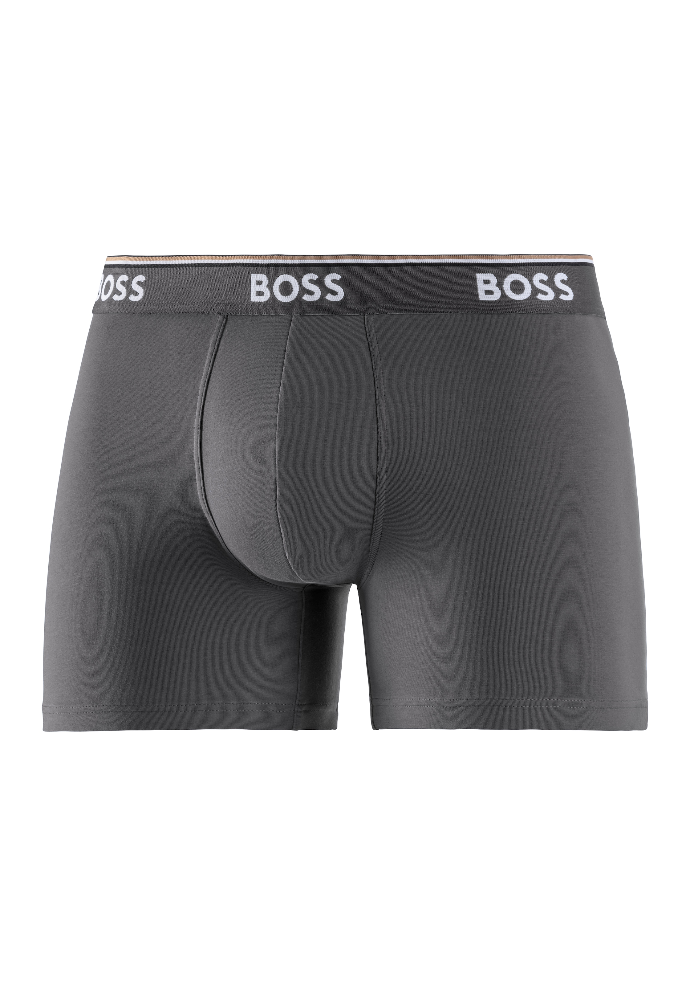 BOSS Langer Boxer »Boxer Brief 3P«, (Packung, 3er-Pack), mit farblich passendem Webbund