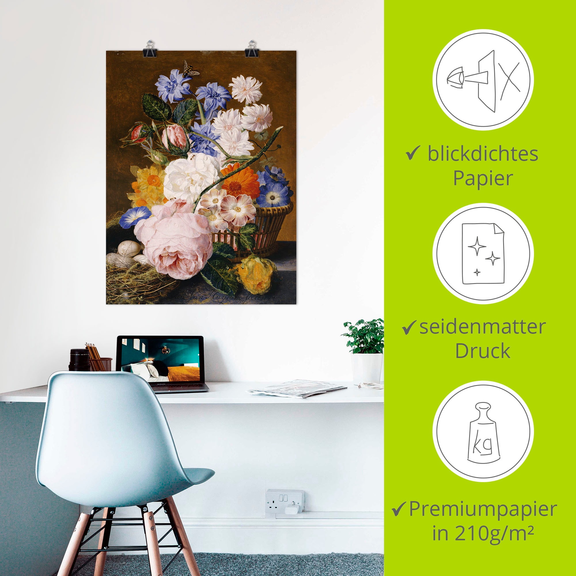 Artland Kunstdruck »Rosen Winden Osterglocken Astern«, Arrangements, (1 St.), als Leinwandbild, Wandaufkleber oder Poster in versch. Grössen