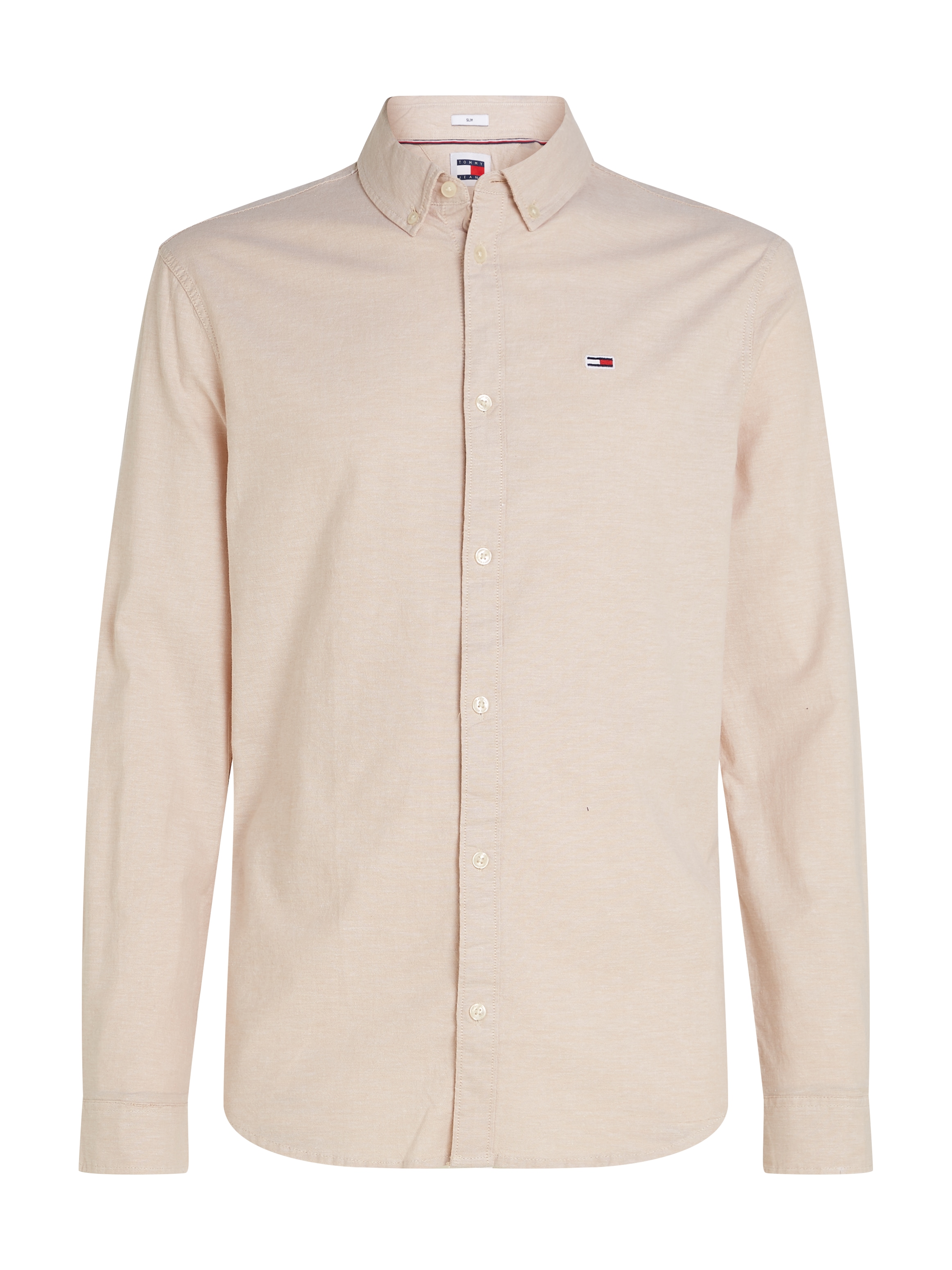 Tommy Jeans Langarmhemd »TJM Slim Stretch Oxford Shirt«, mit Flaglabel auf der Brust
