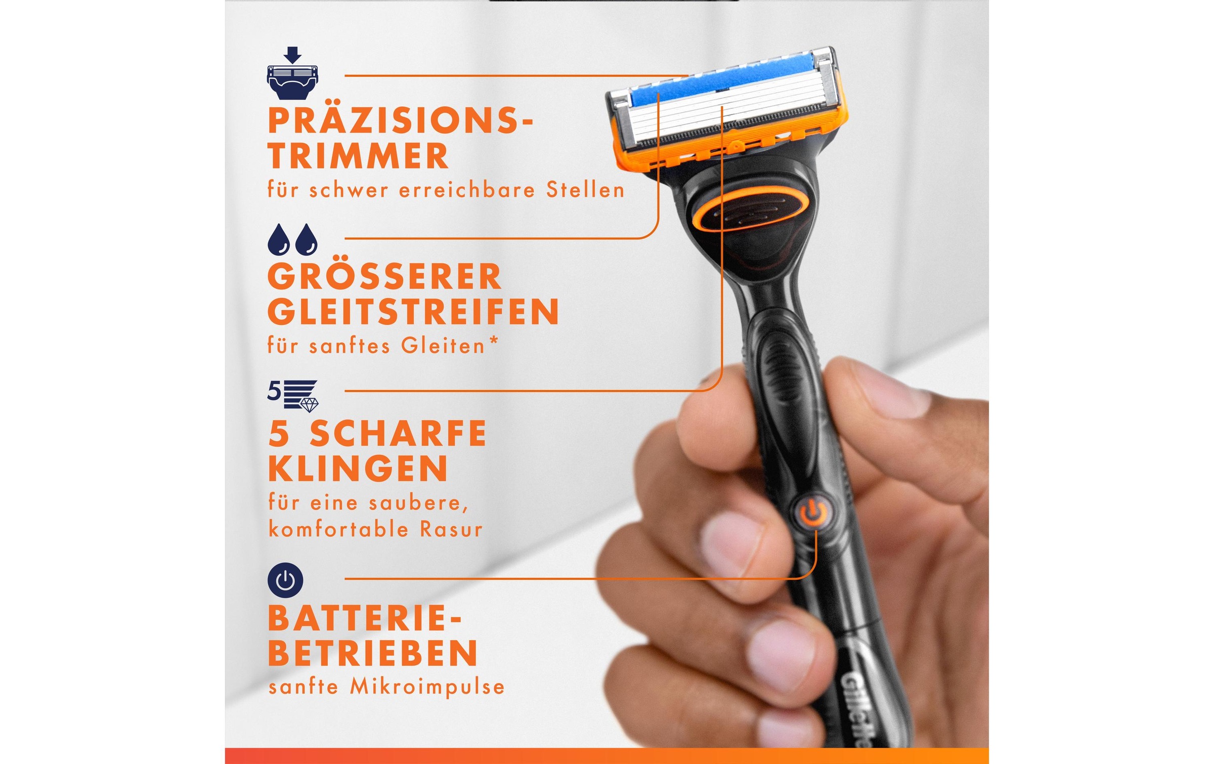 Gillette Nassrasierer »Gillette Fusion5 Power 12er + Handstück«