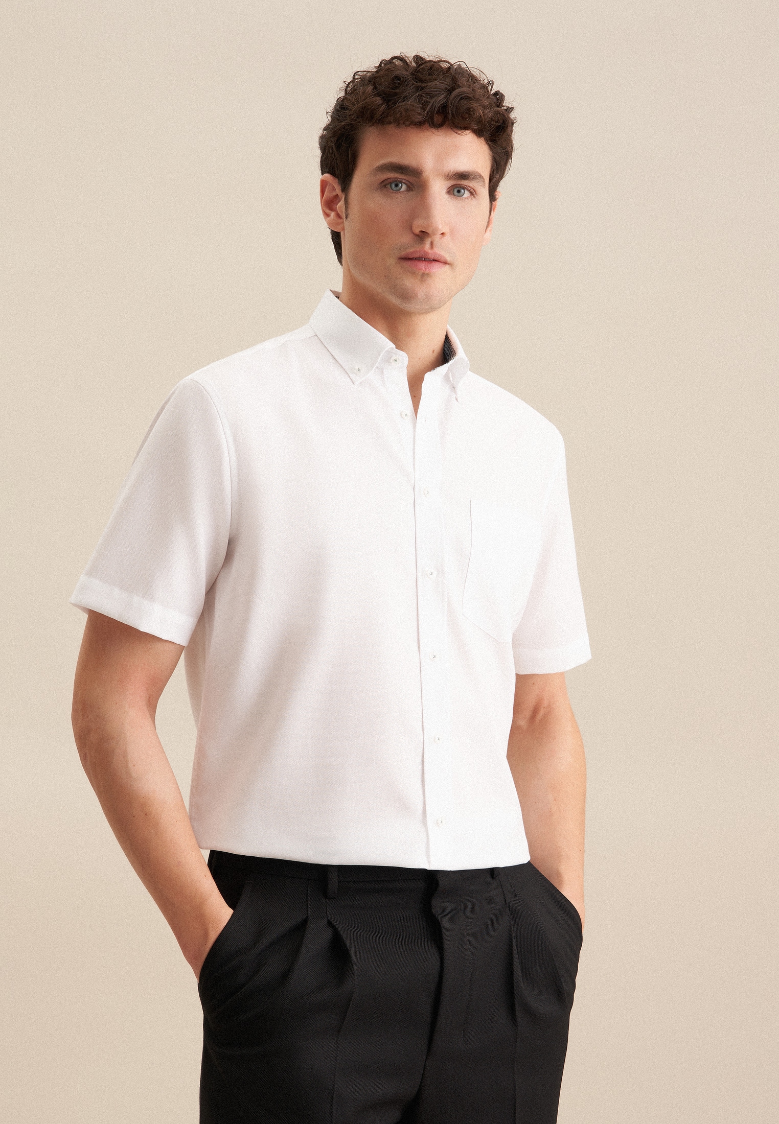 seidensticker Businesshemd »Comfort« Comfort 1/2 Button-Down-Kragen Struktur