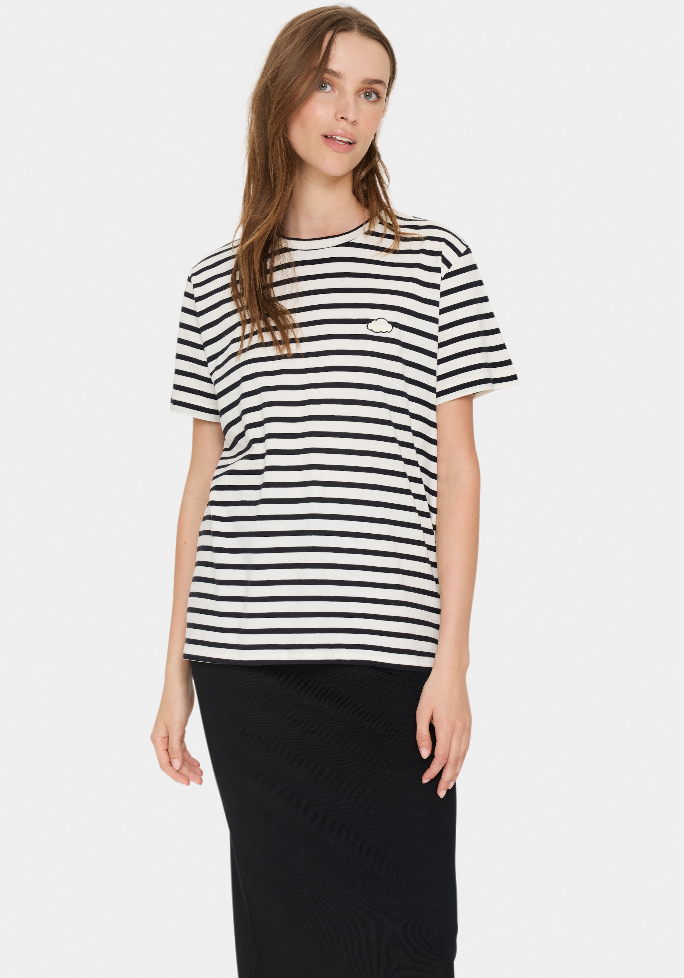 Saint Tropez T-Shirt »GanikaSZ T-Shirt« mit kleiner Stickerei